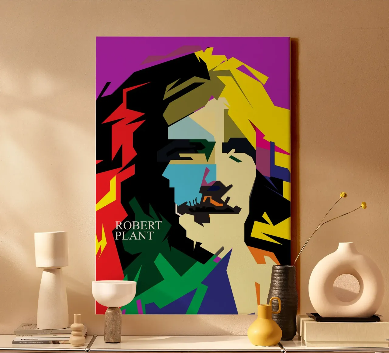 Robert Plant Cantante rock e blues WPAP Trending Now tela con Cornice a cassetta da Artkreator