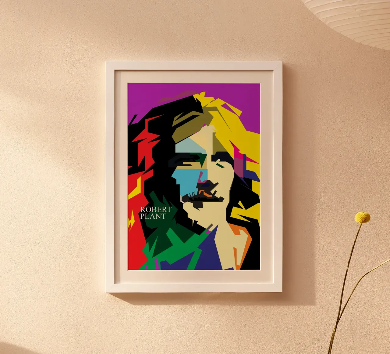 Robert Plant Cantante rock e blues WPAP Trending Now poster con telaio in legno da Artkreator