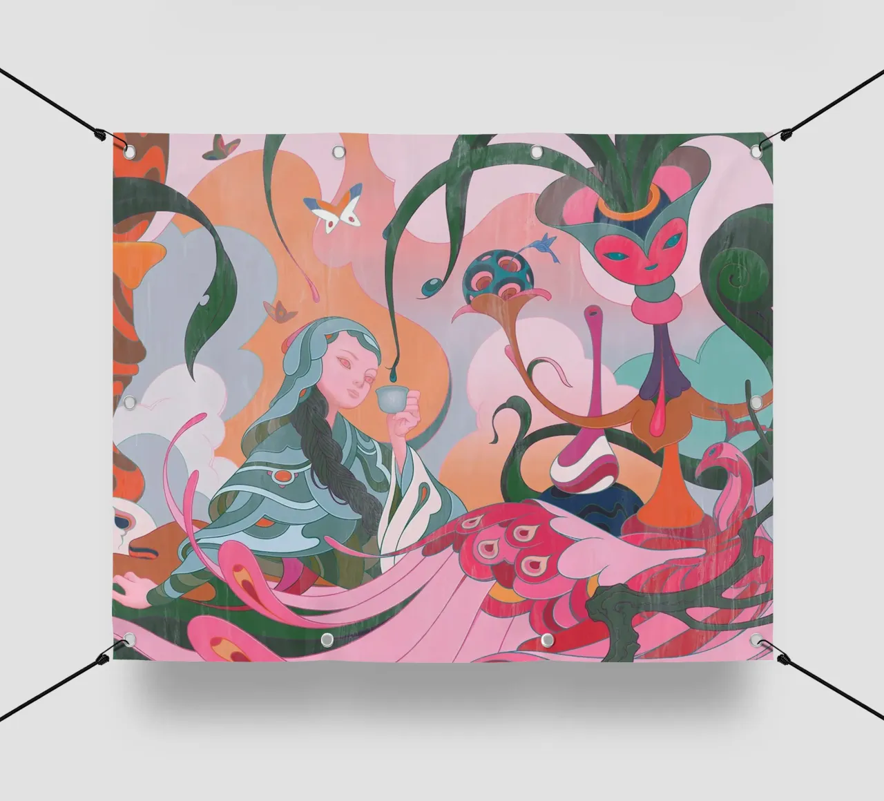 L'ora del tè di James Jean telo in pvc da Kunzeworld