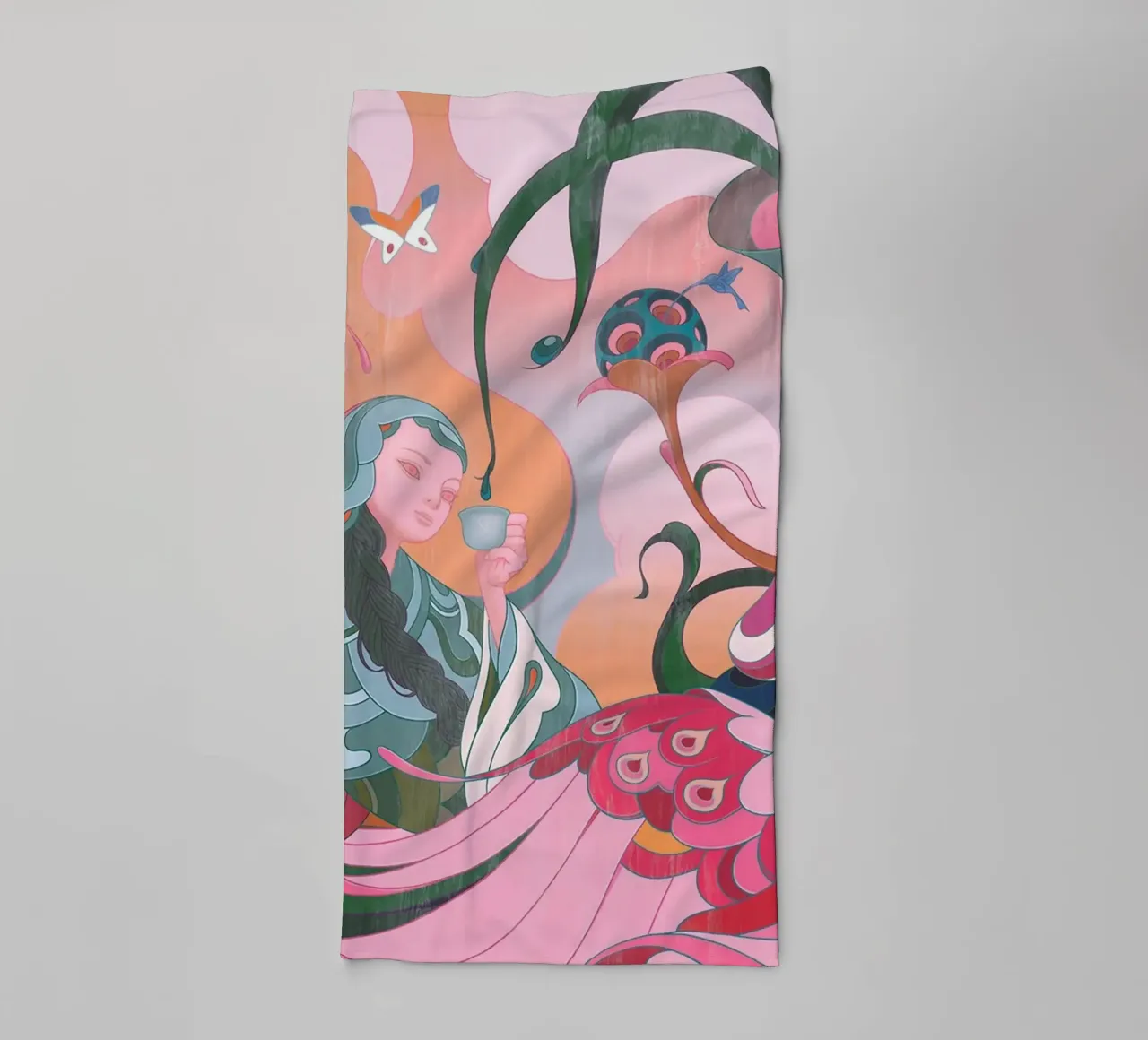 L'ora del tè di James Jean asciugamano da bagno da Kunzeworld