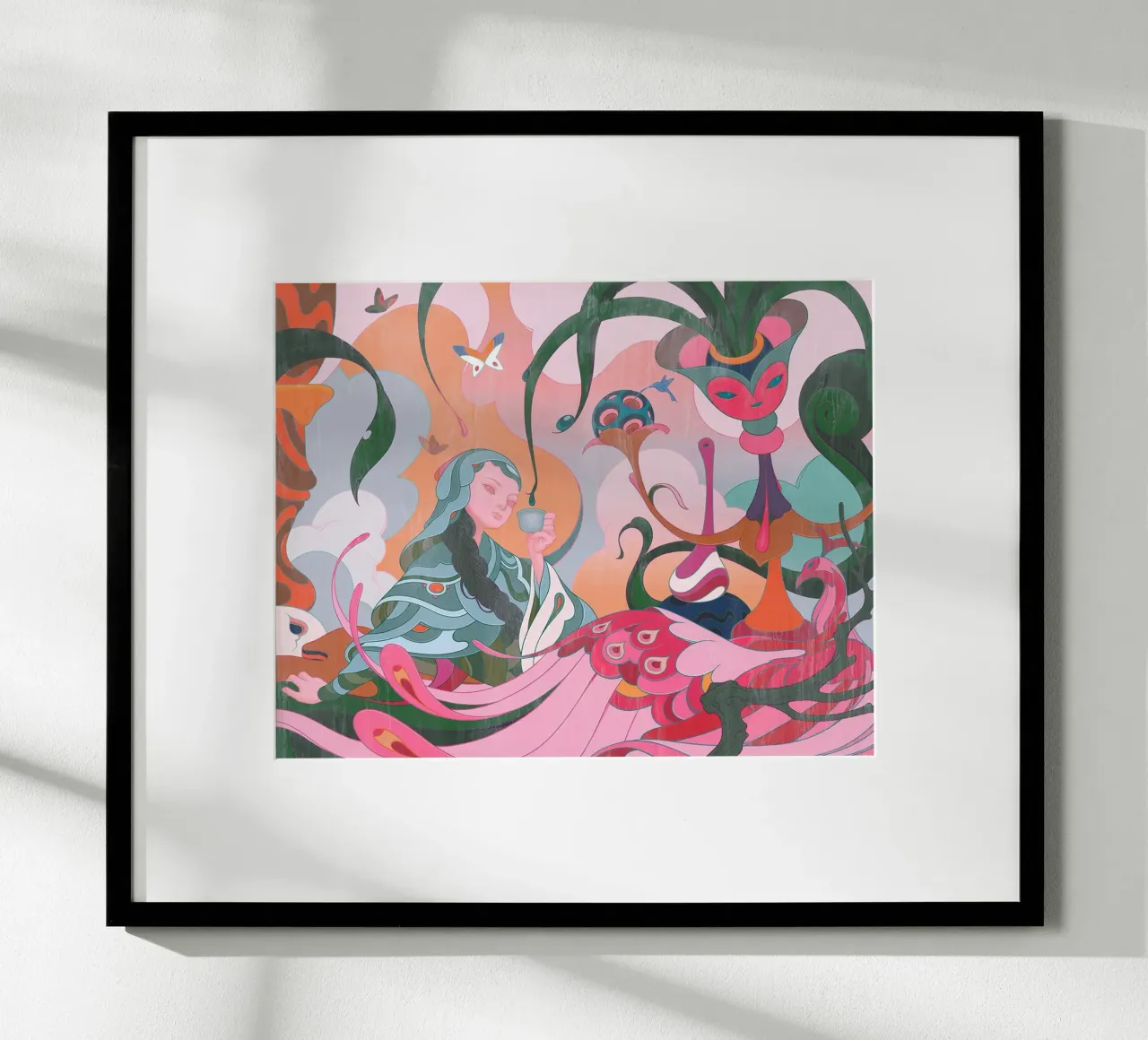 L'ora del tè di James Jean poster con telaio in plastica da Kunzeworld