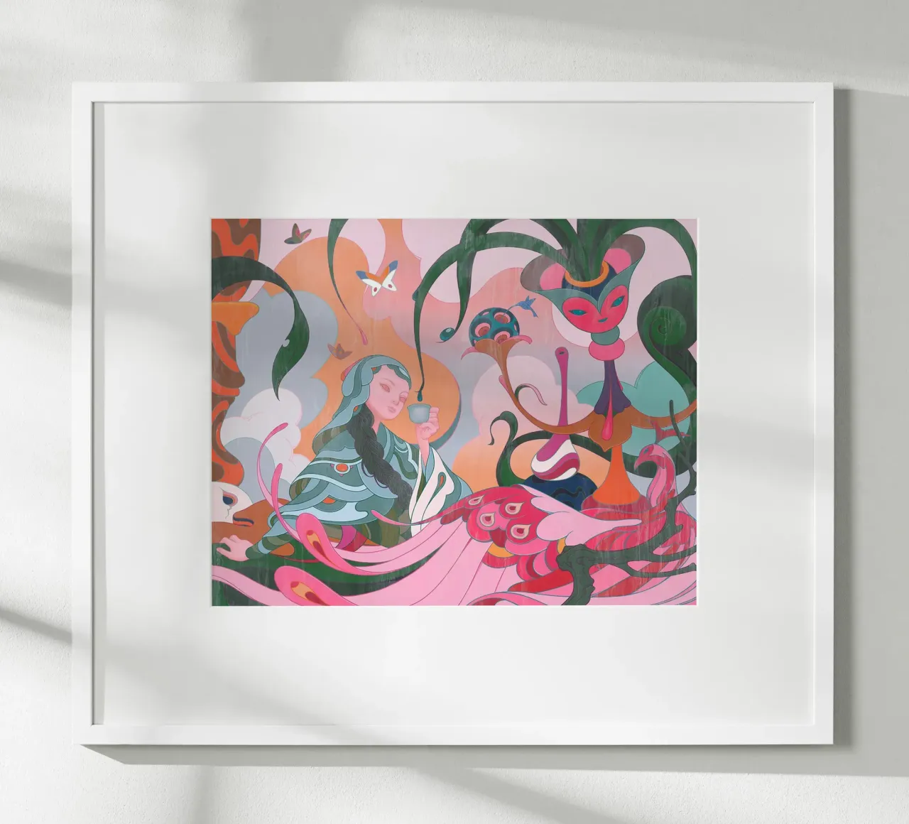 L'ora del tè di James Jean poster con telaio in plastica da Kunzeworld