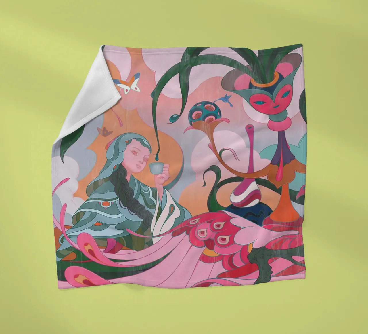James-Jean-Teezeit Fleecedecke von Kunzeworld