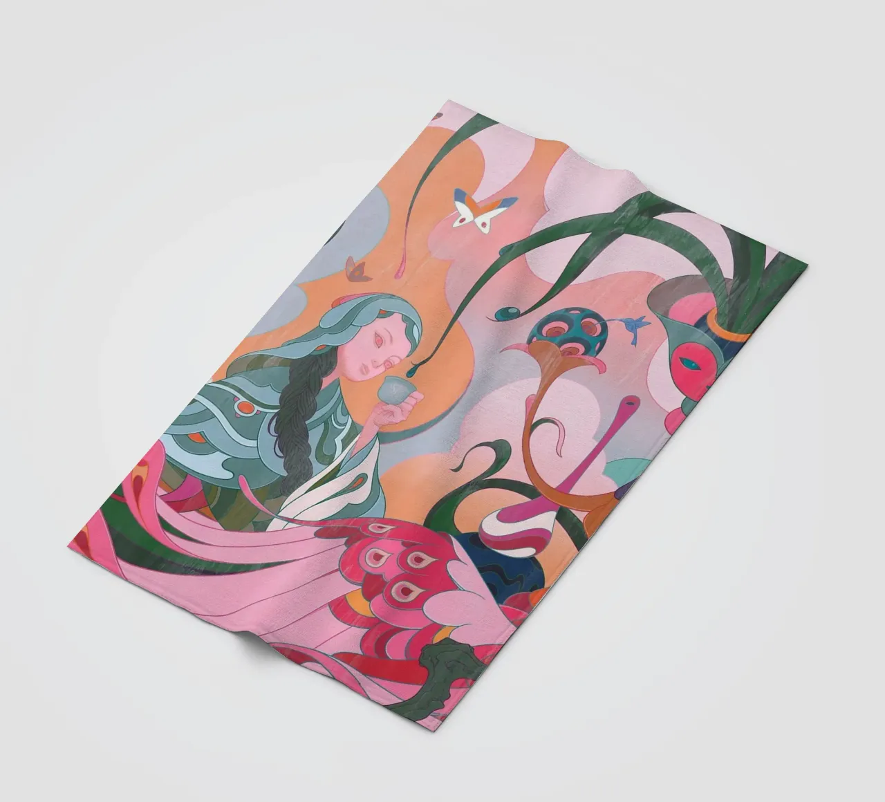 James-Jean-Teezeit Fleecedecke von Kunzeworld