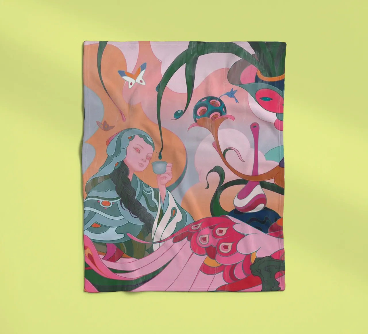 James-Jean-Teezeit Fleecedecke von Kunzeworld
