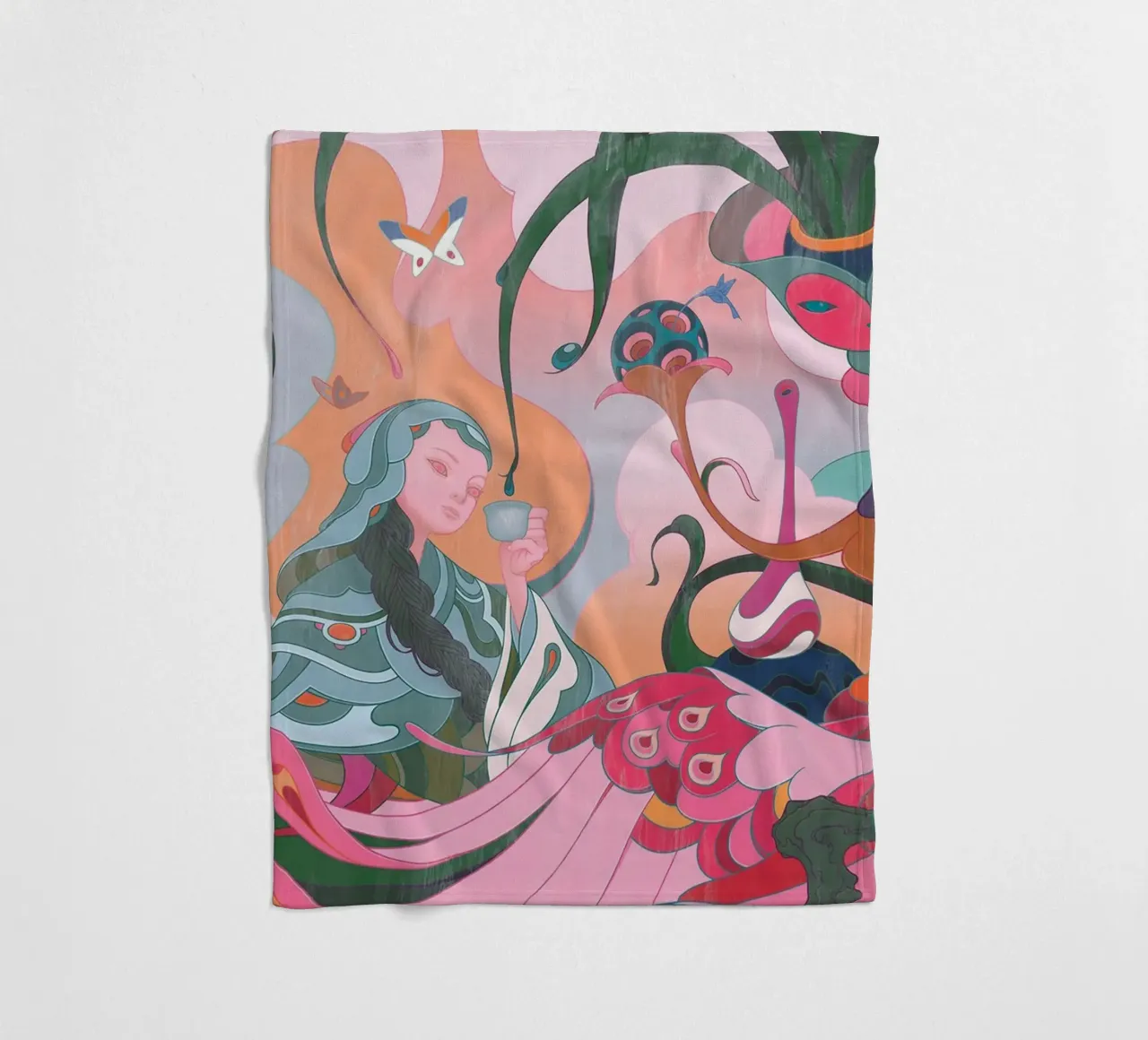 James-Jean-Teezeit Fleecedecke von Kunzeworld