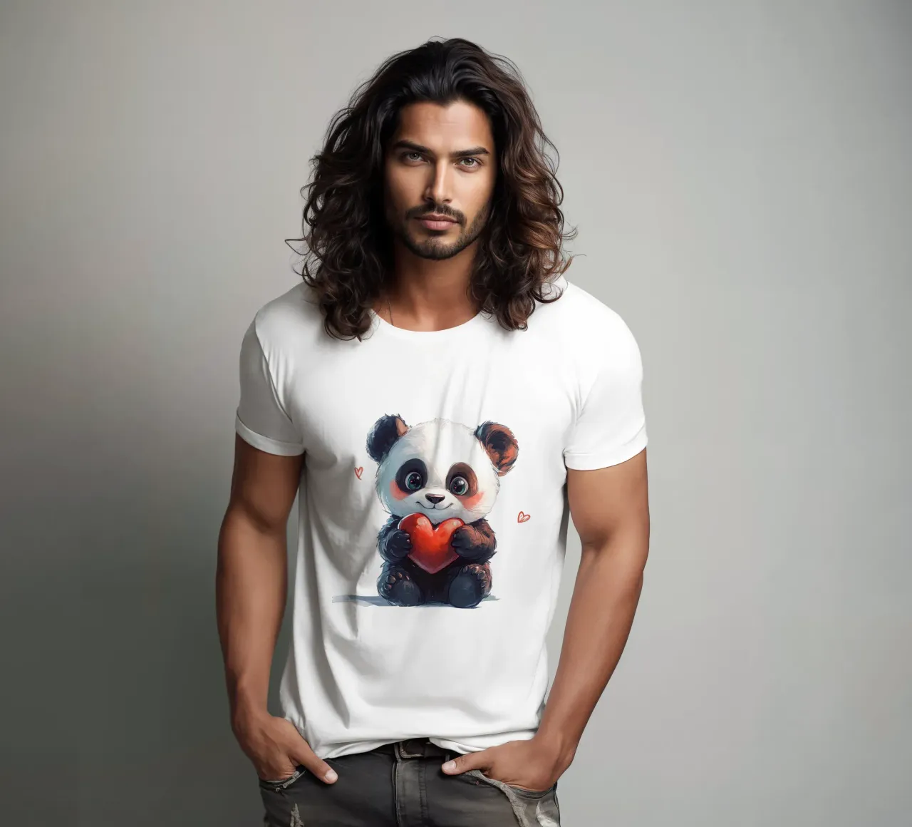 Panda Liebe a fumetti t-shirt da Cat Grafic Design