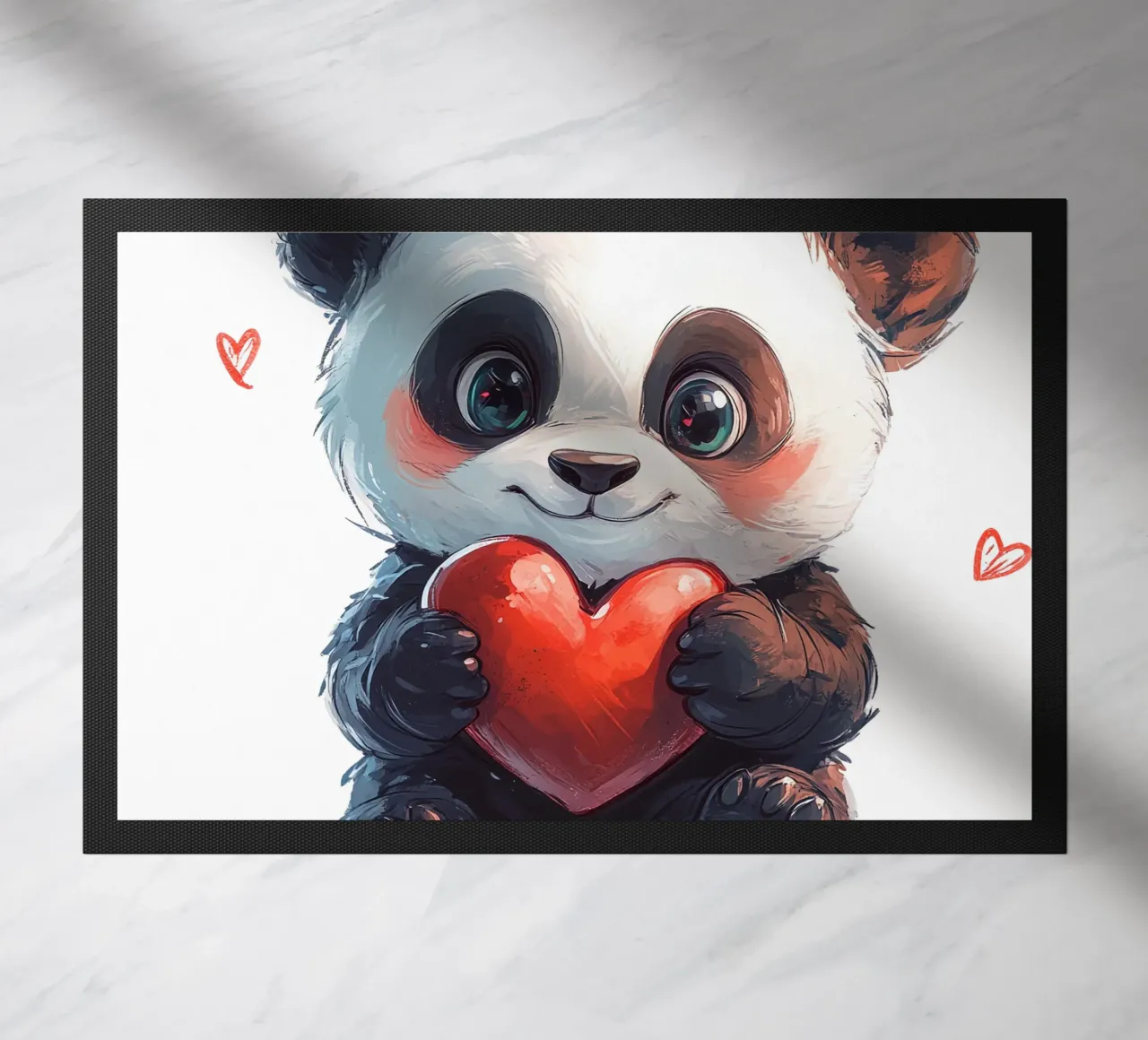 Panda Liebe a fumetti zerbino da Cat Grafic Design
