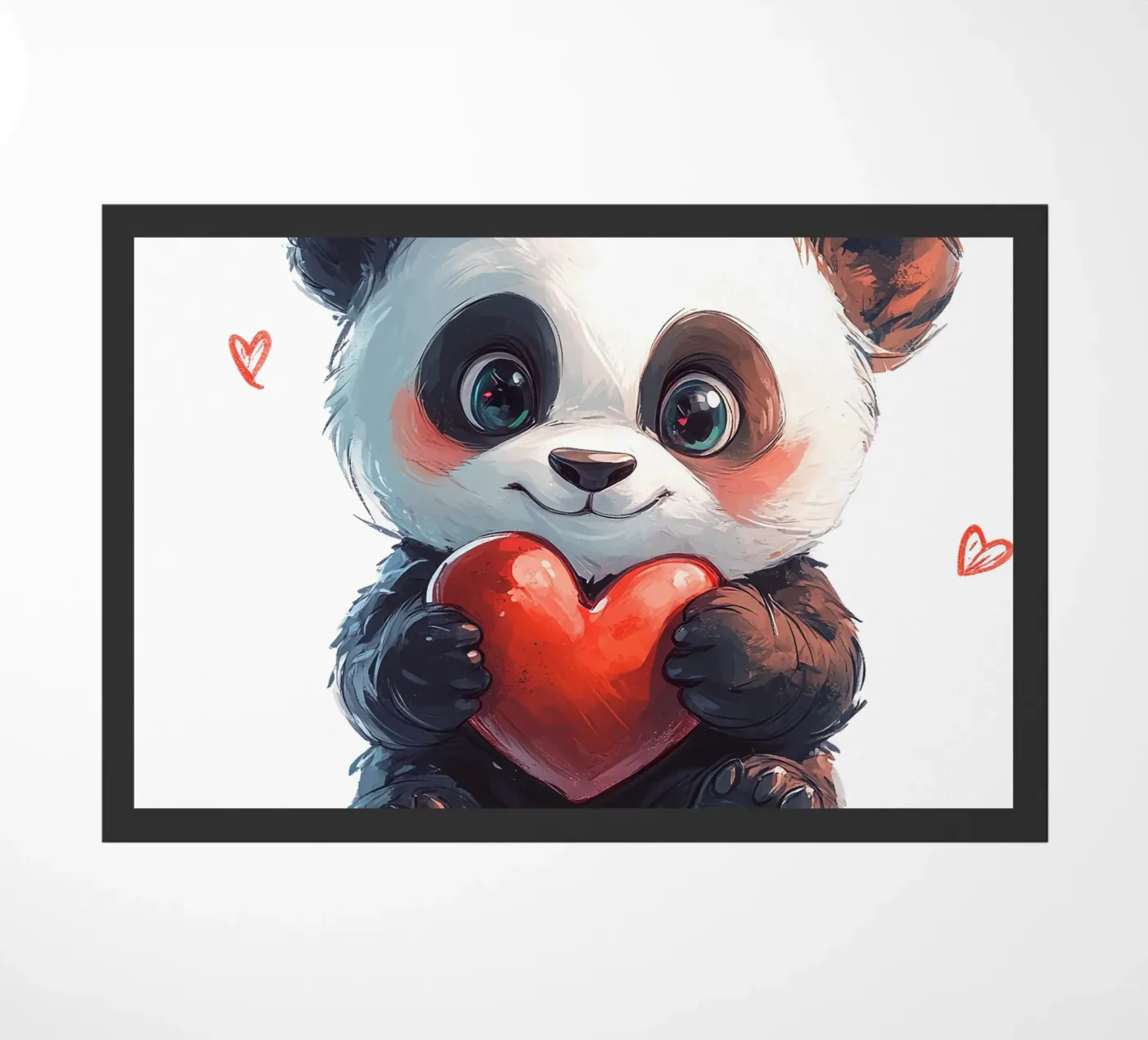 Comic Panda Liebe deurmat van Cat Grafic Design
