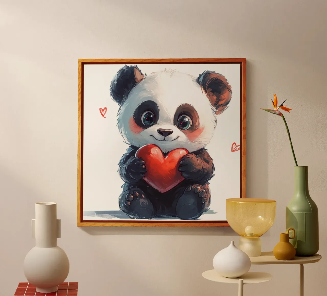 Comic Panda Liebe plexiglass da Cat Grafic Design