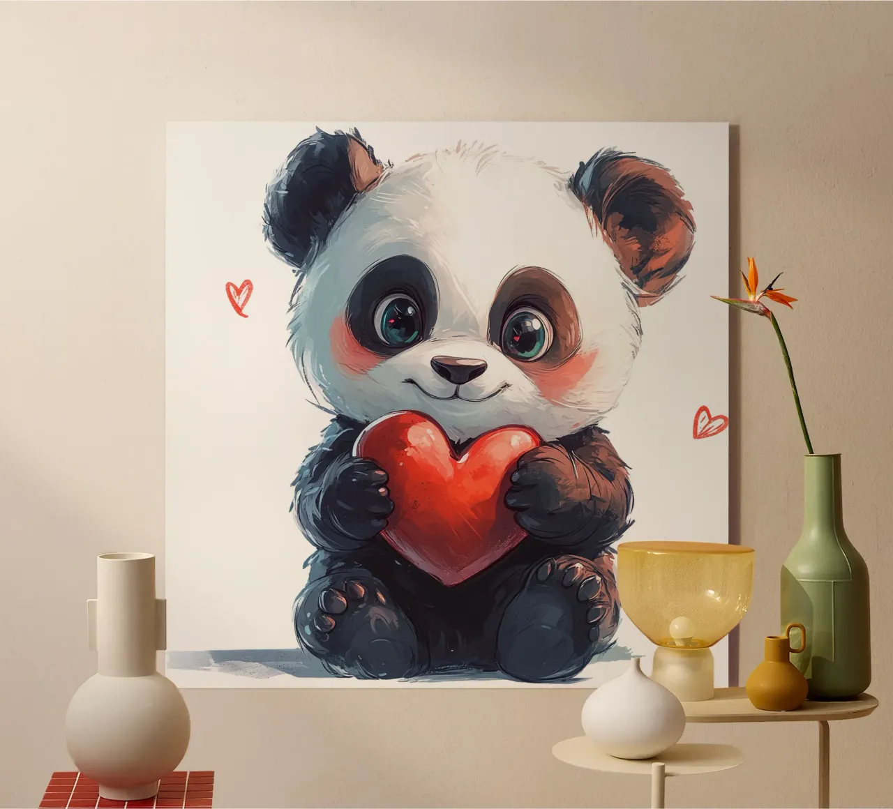 Comic Panda Liebe acrylic glass by Cat Grafic Design