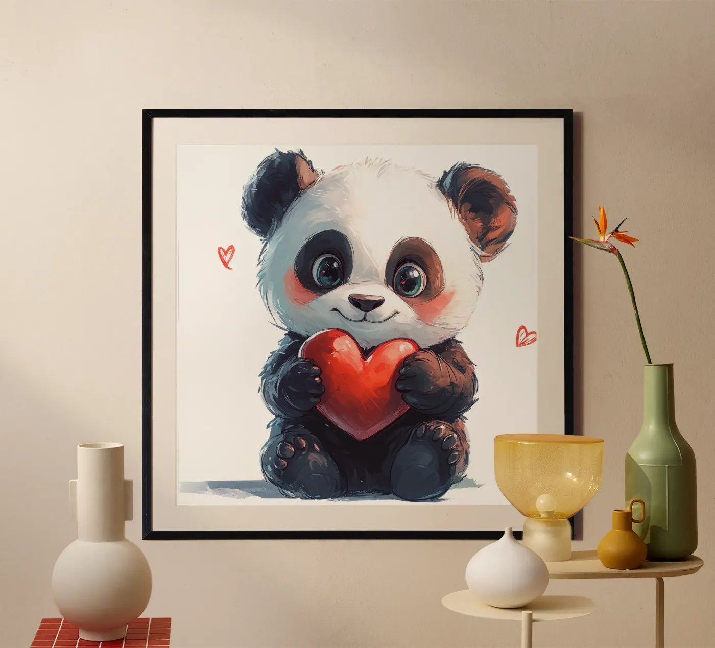 Comic Panda Liebe poster de Cat Grafic Design