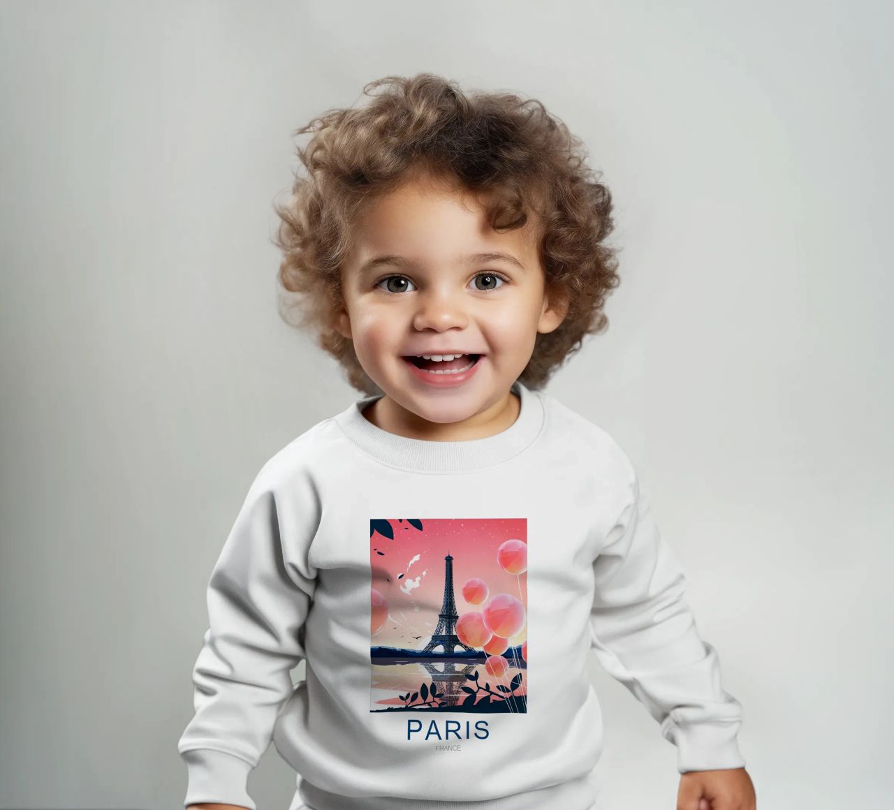 Stampa di viaggio su Parigi - Torre Eiffel felpa neonato da Liliestudio