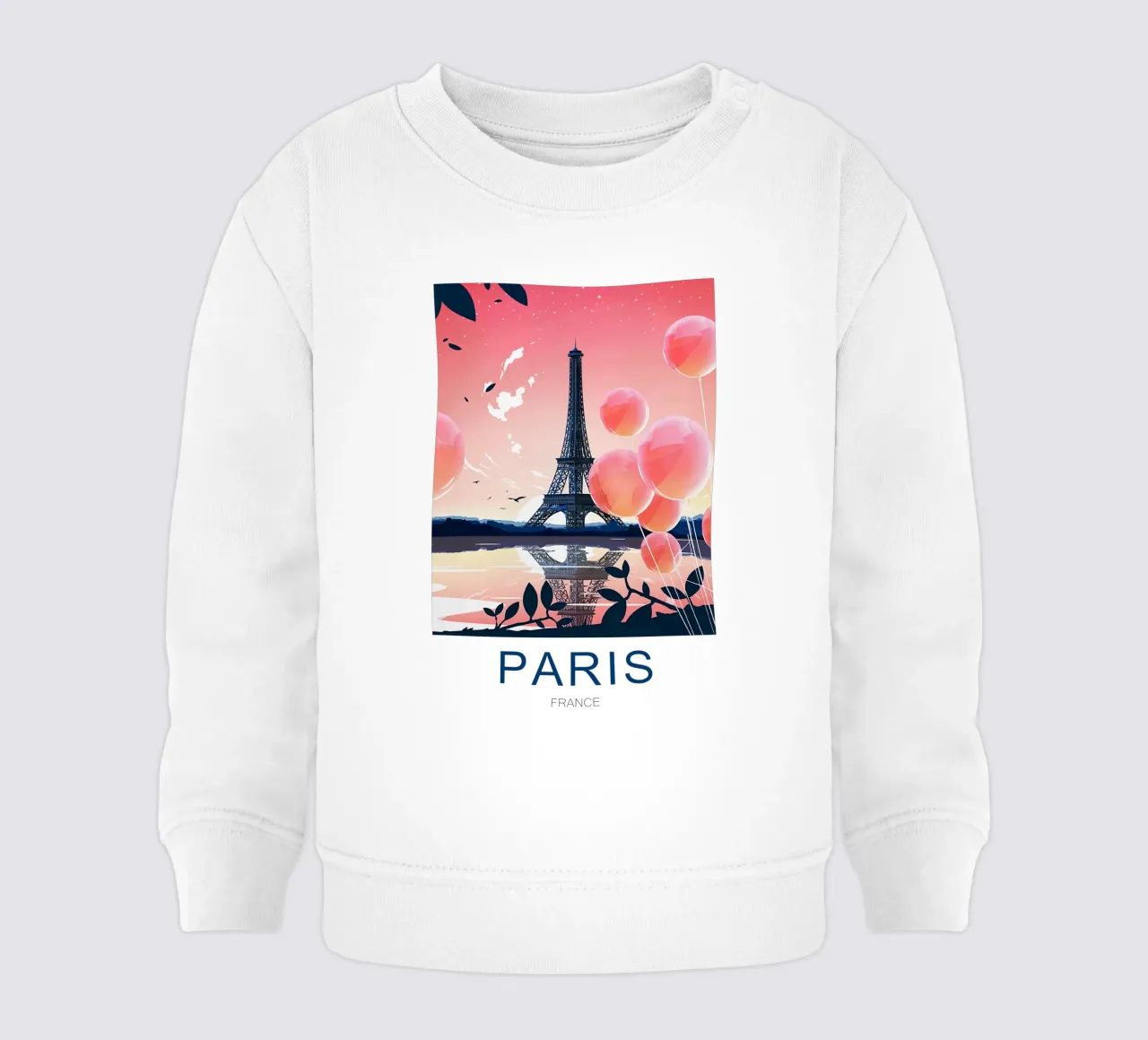 Stampa di viaggio su Parigi - Torre Eiffel felpa neonato da Liliestudio