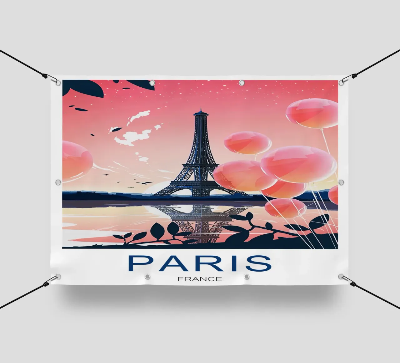 Stampa di viaggio su Parigi - Torre Eiffel telo in pvc da Liliestudio
