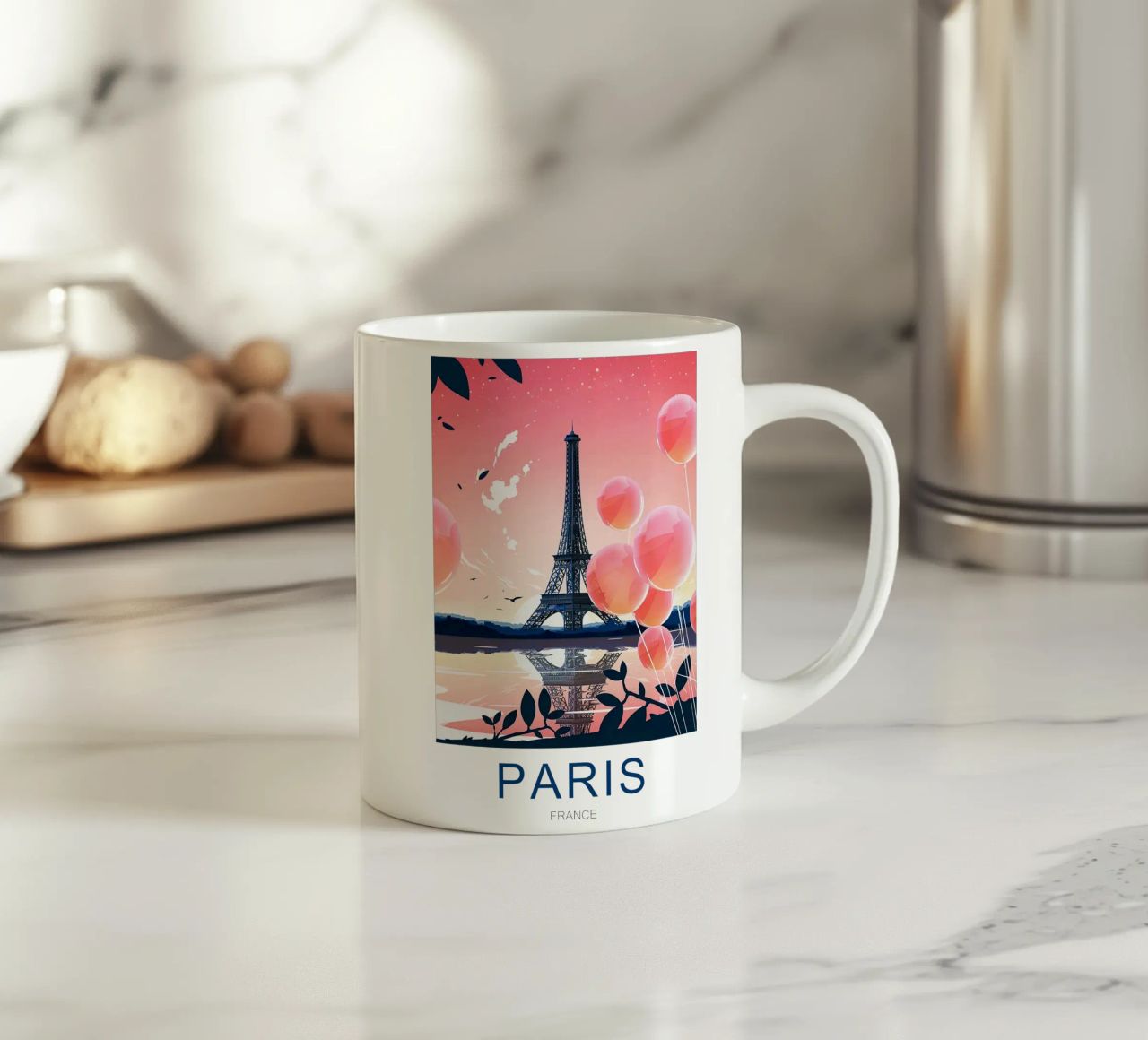 Stampa di viaggio su Parigi - Torre Eiffel tazza in ceramica da Liliestudio