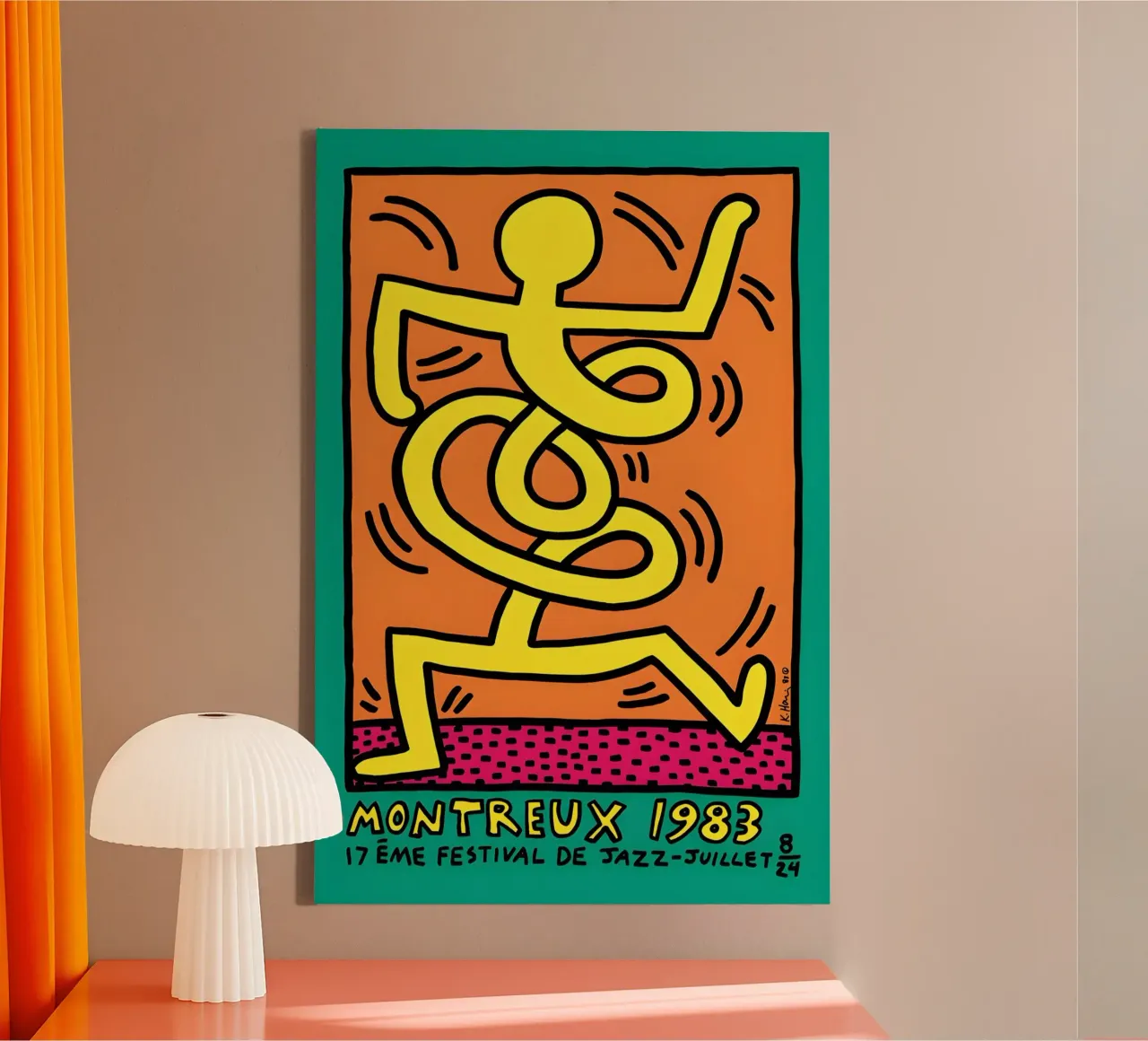 KH - Poster 1983 tela con Cornice a cassetta da SRI WEDARI GALLERY