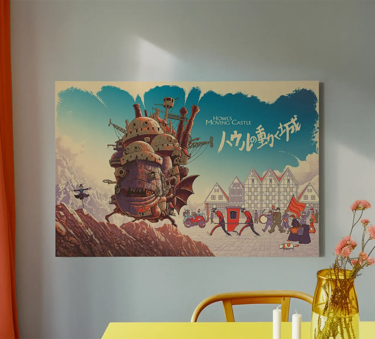 Howl’s Moving Castle canvas met Baklijst van Attaboy Dsgn