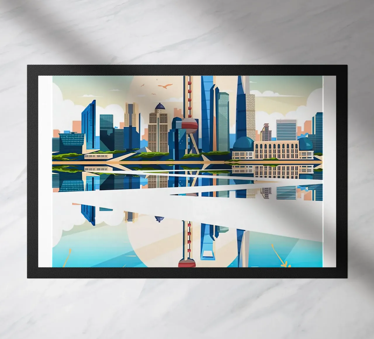 Stampa di viaggio su Shanghai - Cina zerbino da Liliestudio