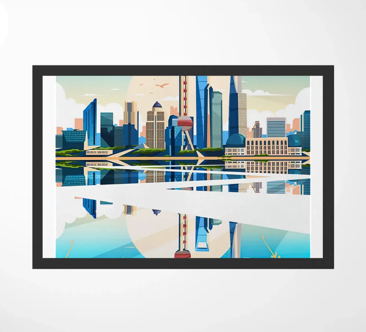 Stampa di viaggio su Shanghai - Cina zerbino da Liliestudio