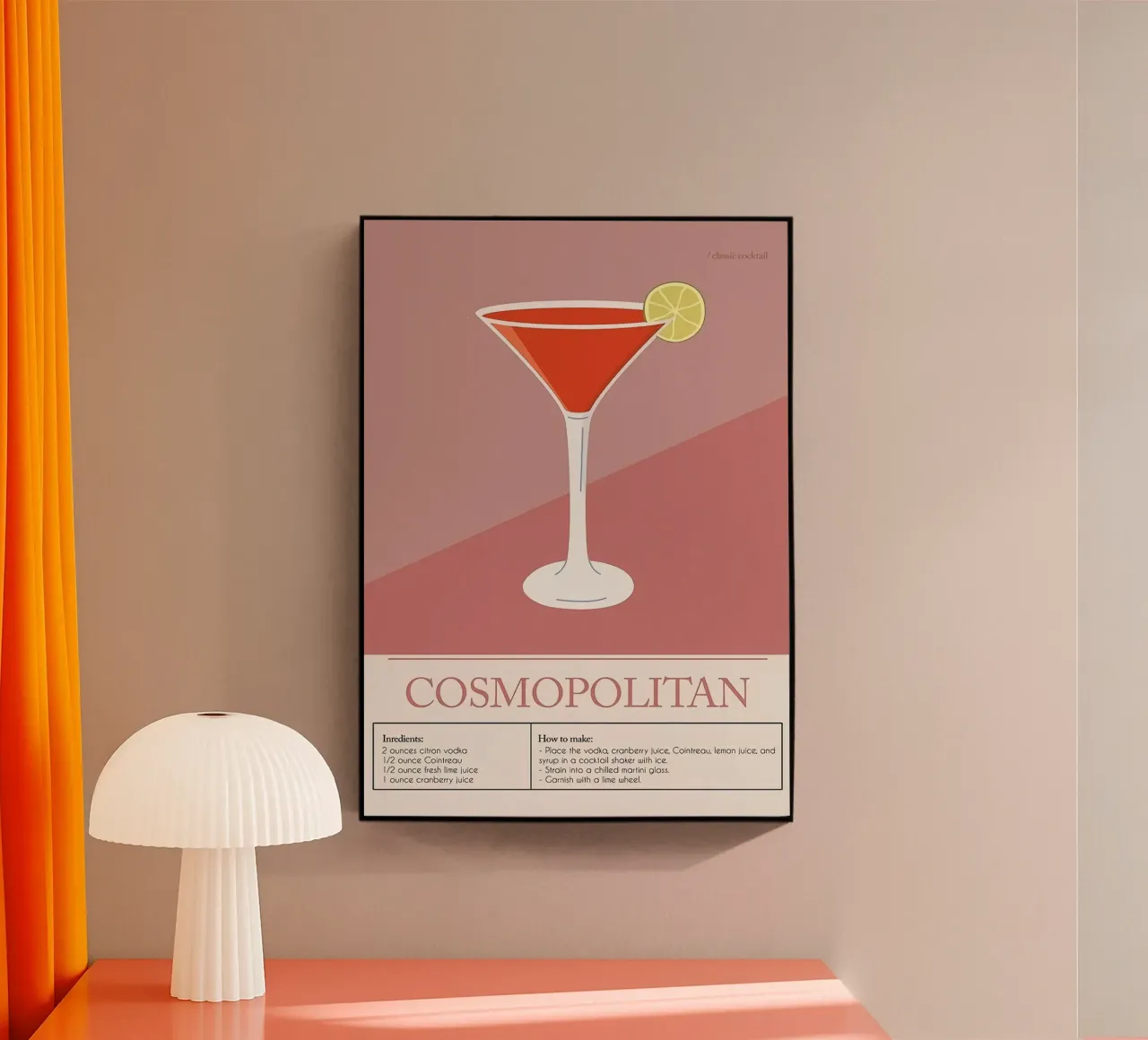 Cocktail Cosmopolitan plexiglass da Mildred Store