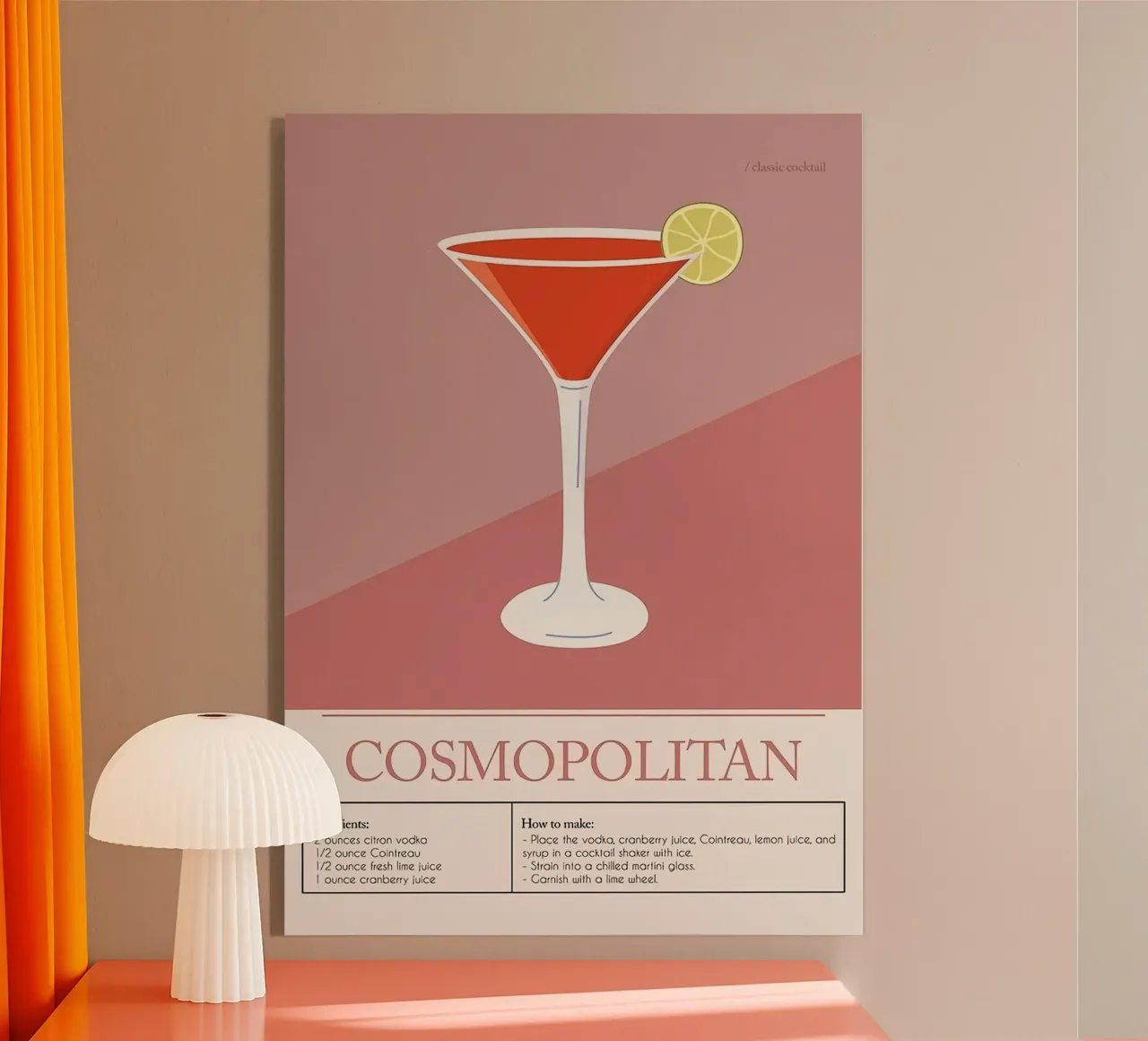 Cocktail Cosmopolitan plexiglass da Mildred Store