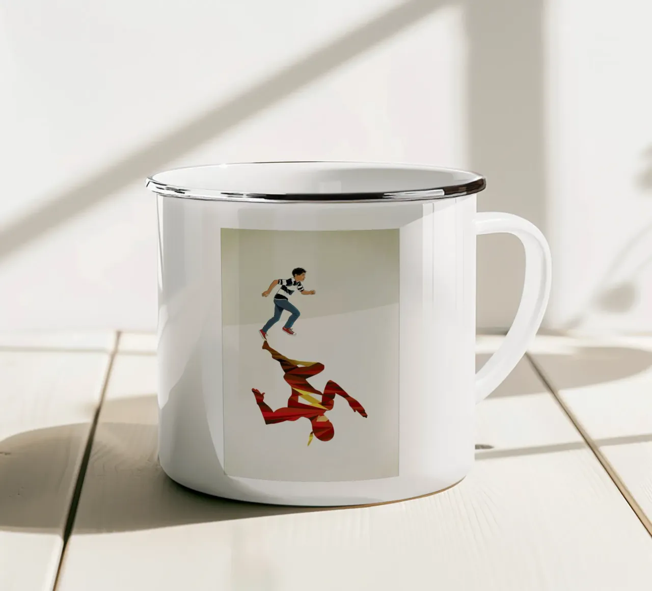 Super Shadows Scarlet Speedster 2 taza de esmalte de Jason Ratliff