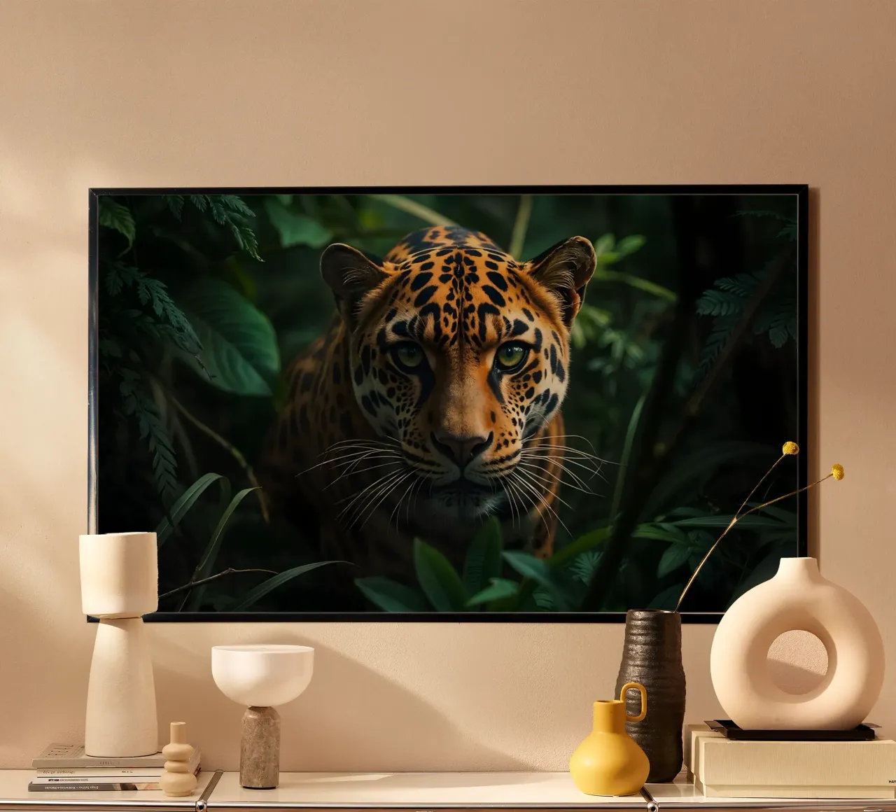 Jaguar in the dense jungle hahnemühle by Wild Beauty