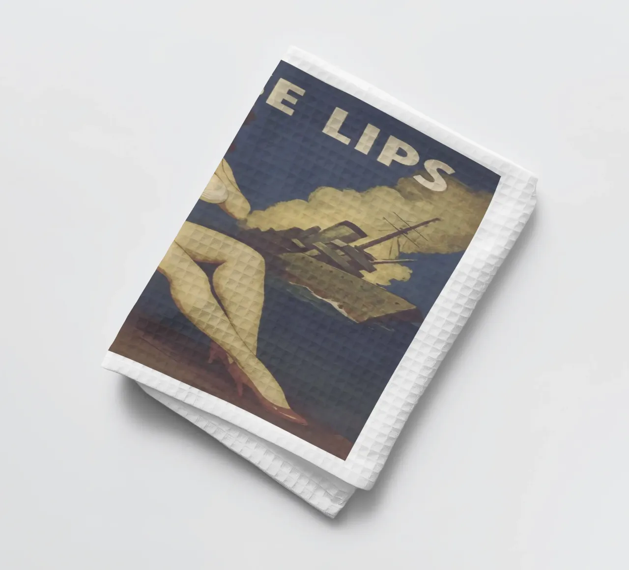 Le labbra sciolte affondano le navi, poster pinup d'epoca canovaccio da cucina da Hecate Pim Designs