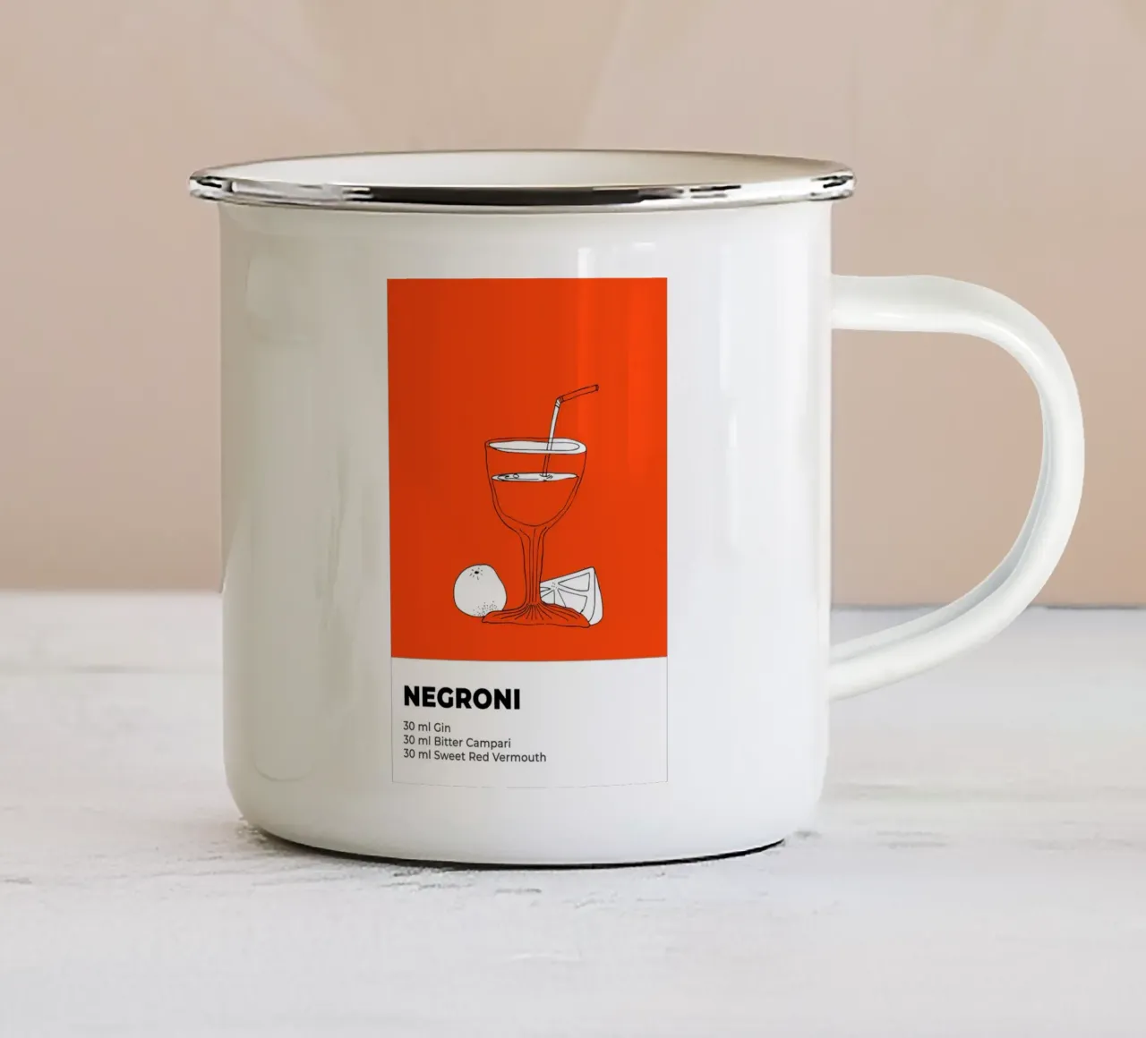 Negroni Cocktail tazza in smalto da fraeuleinvonfuchs