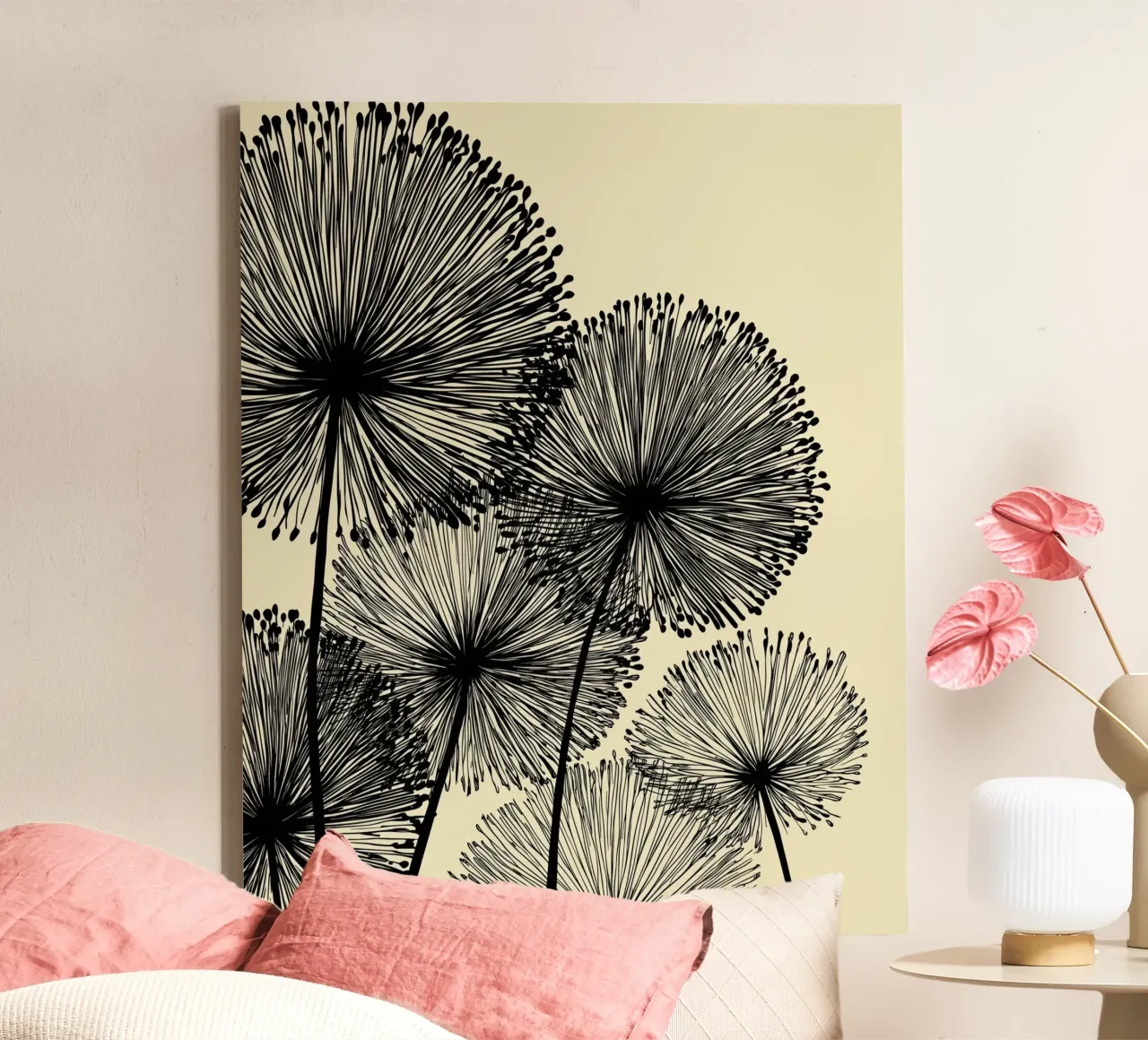 Allium bollen canvas met Baklijst van Imagine