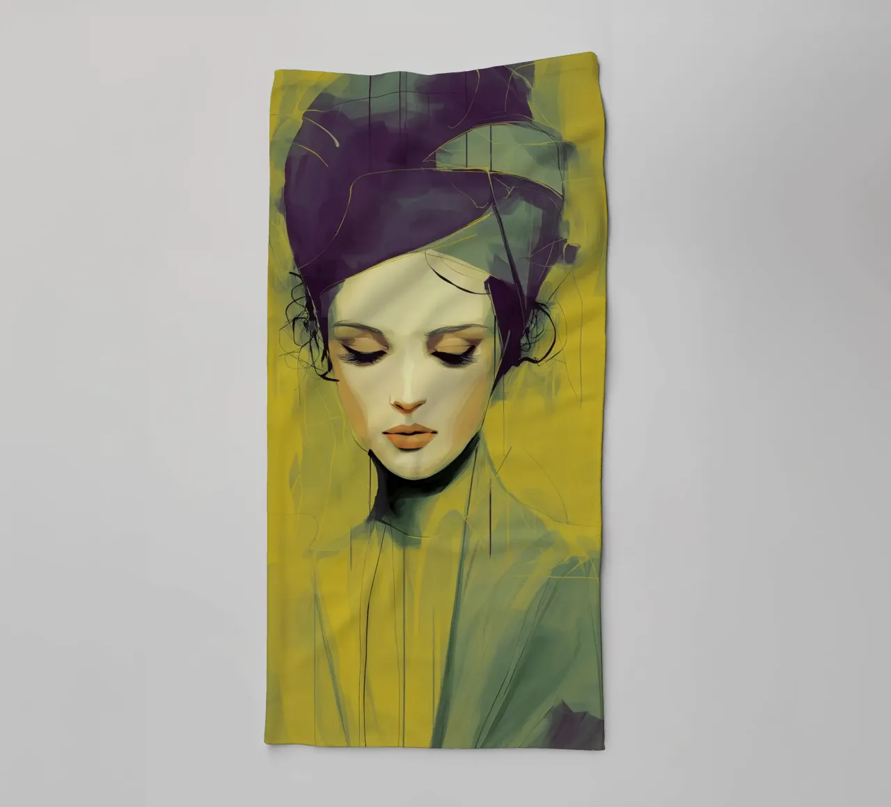 Portrait of a woman towel by Imagine