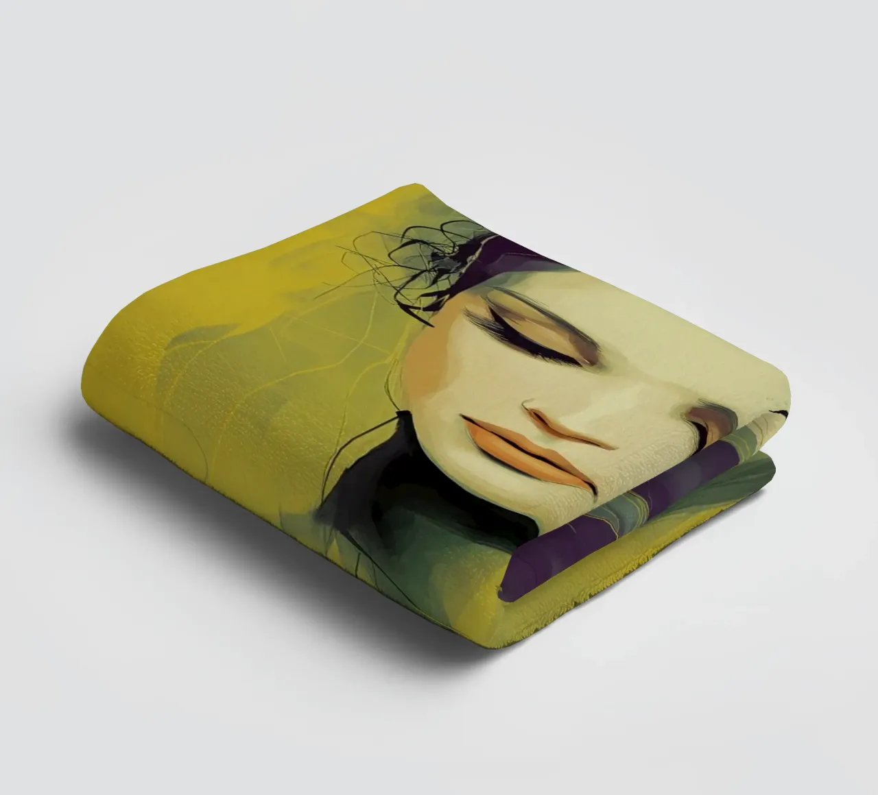 Portrait of a woman towel by Imagine