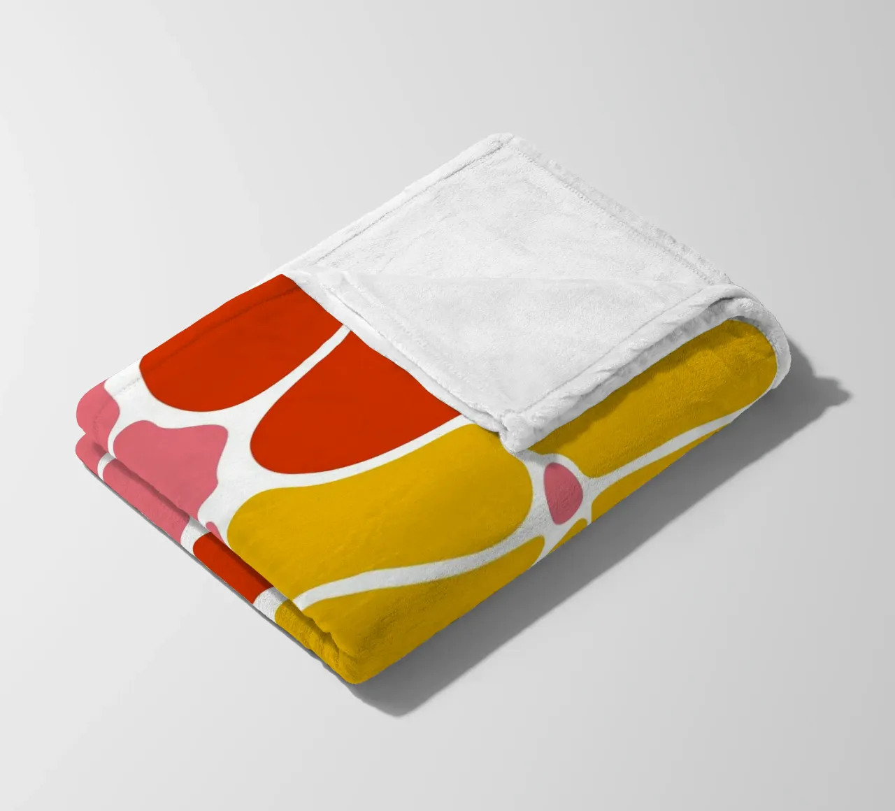 Audace astratto floreale retrò in rosso, rosa e giallo coperta in pile da pdigitalprints