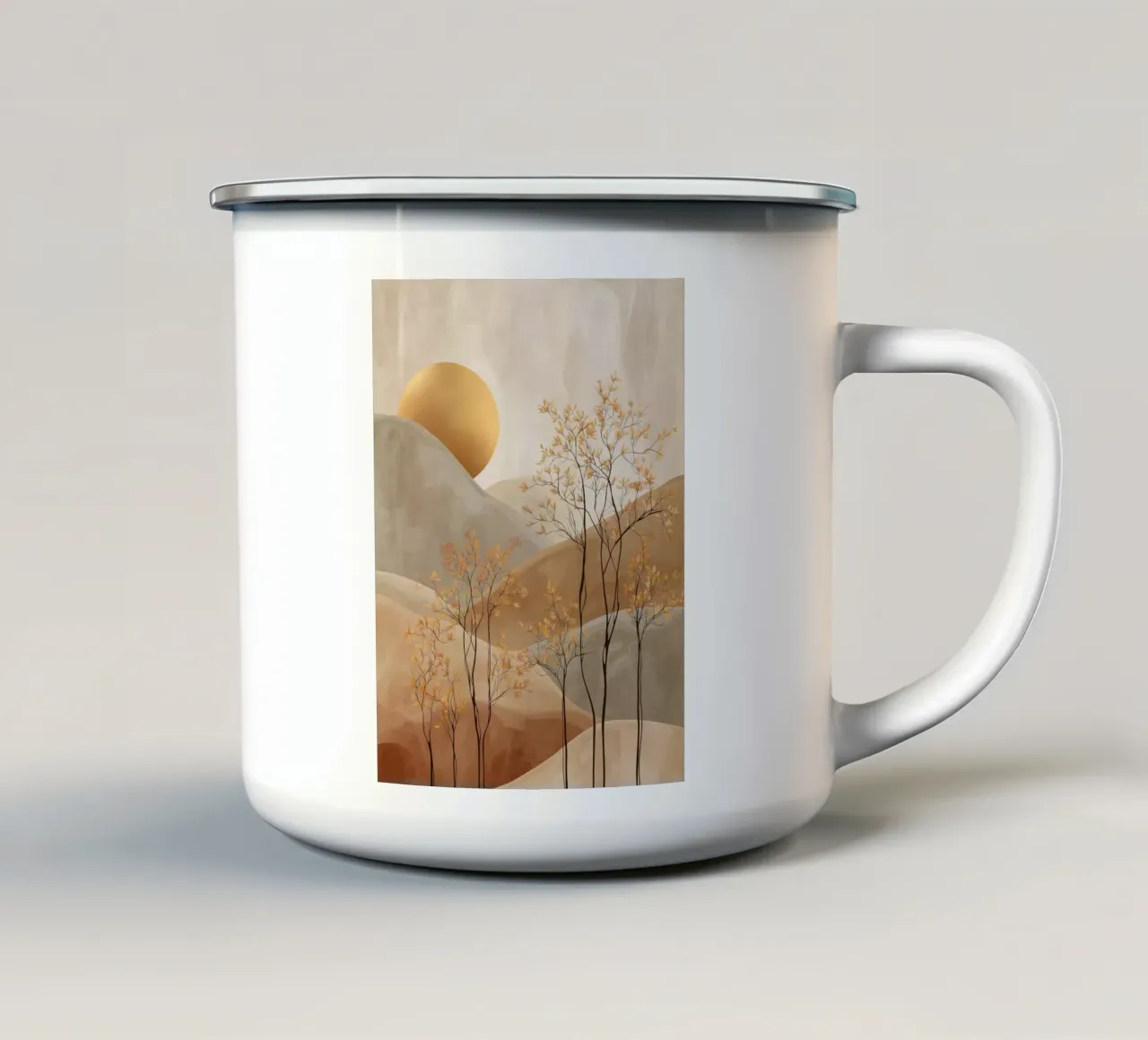Tramonto in Giappone tazza in smalto da Imagine