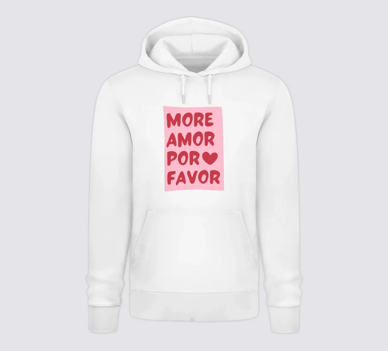 Verspielte "More Amor Por Favor"-Typografie in Pink und Rot Hoodie von pdigitalprints