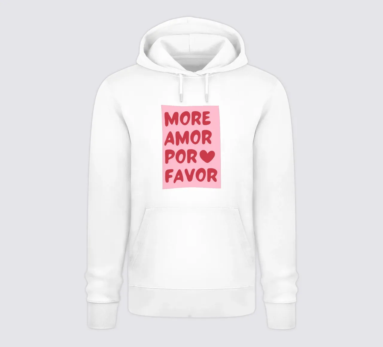 Verspielte "More Amor Por Favor"-Typografie in Pink und Rot Hoodie von pdigitalprints