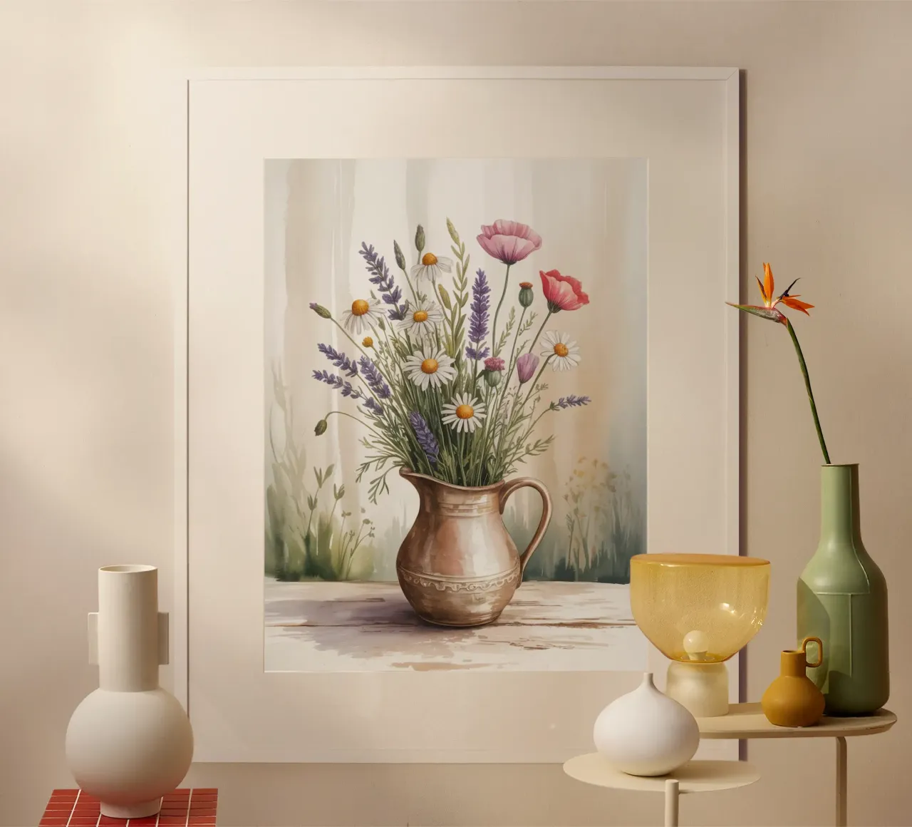 Ramo de flores silvestres - Acuarela Botanical Art Print poster de logic