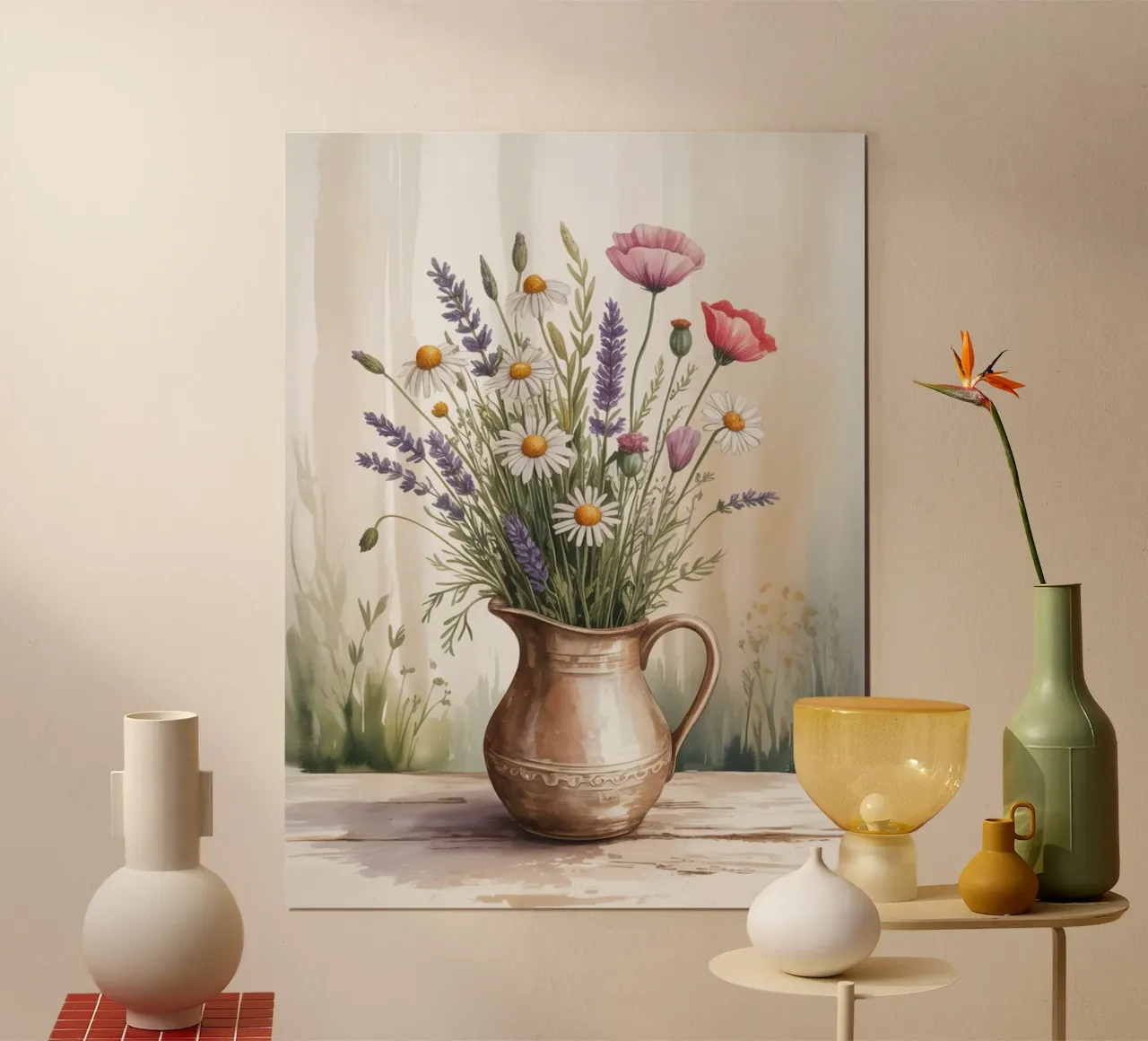 Ramo de flores silvestres - Acuarela Botanical Art Print poster de logic