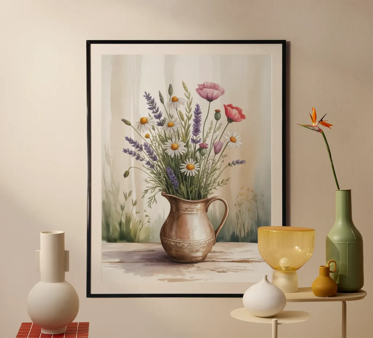 Ramo de flores silvestres - Acuarela Botanical Art Print poster de logic