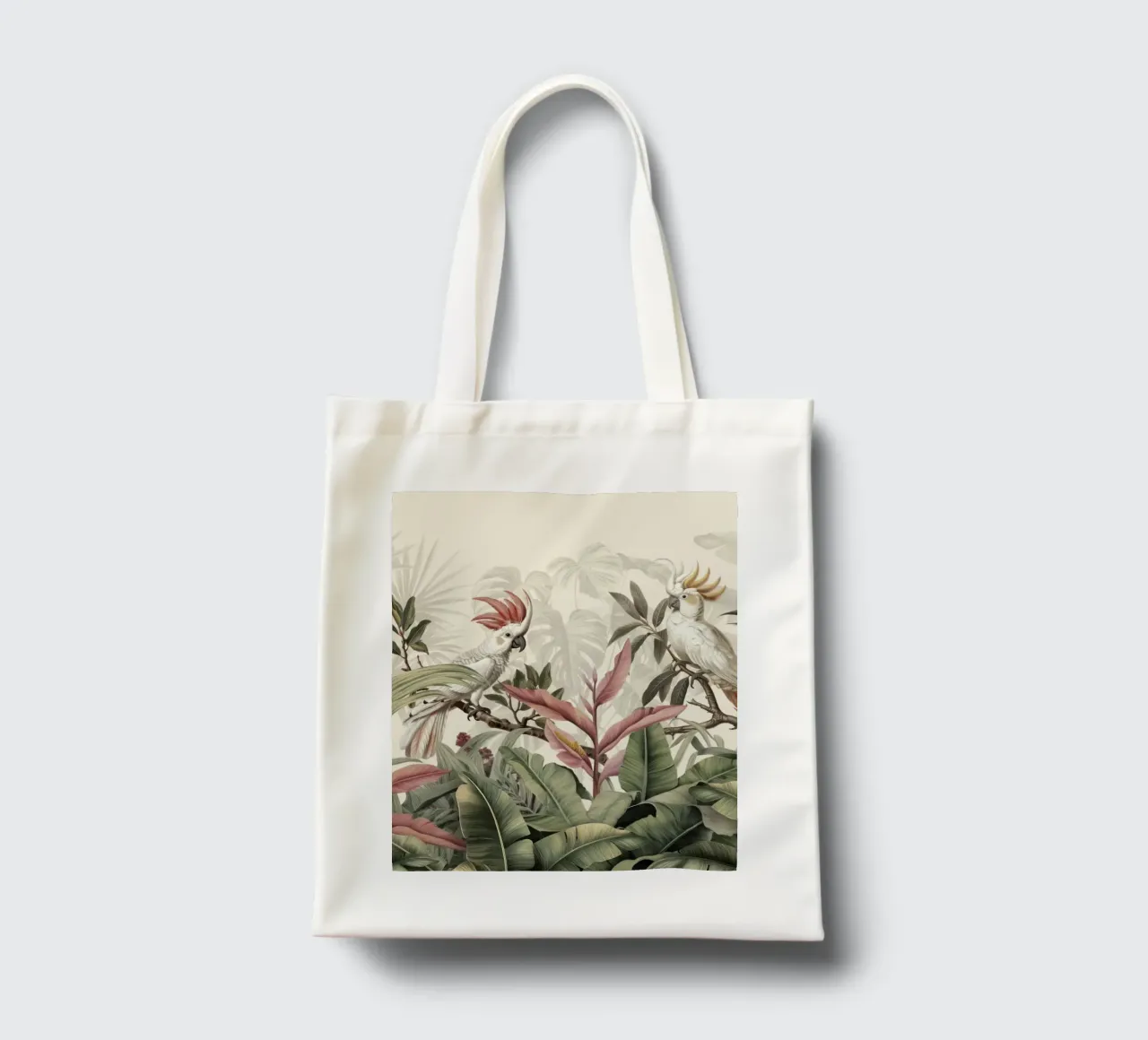 Tropical Cockatoo Birds Forgotten Paradise tote bag by Andrea Haase Vintage World