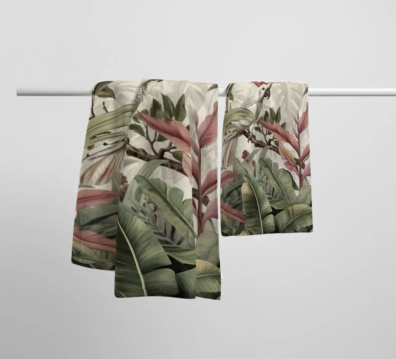 Tropical Cockatoo Birds Forgotten Paradise towel by Andrea Haase Vintage World