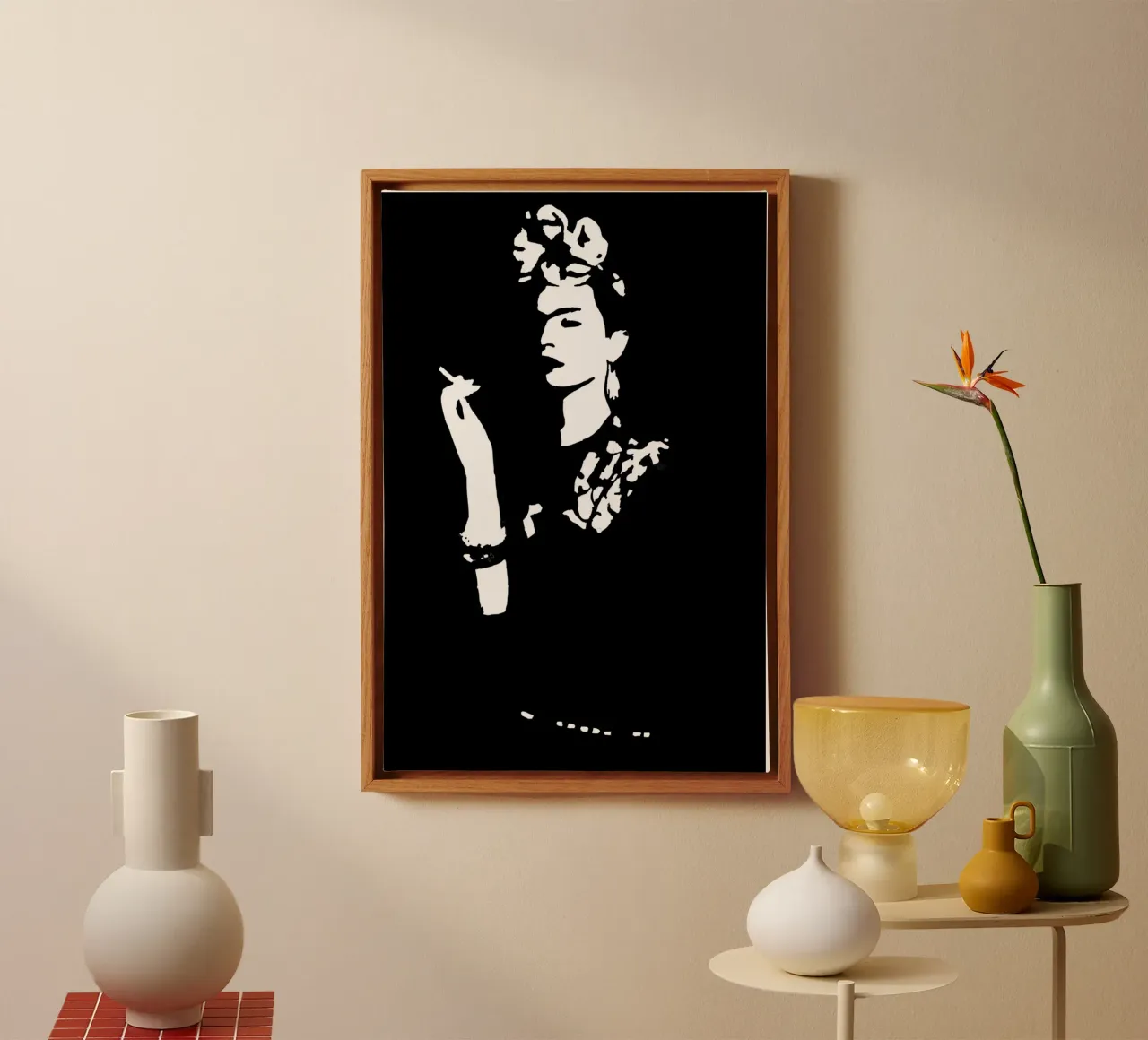 Frida Kahlo tela con Cornice a cassetta da typostudio