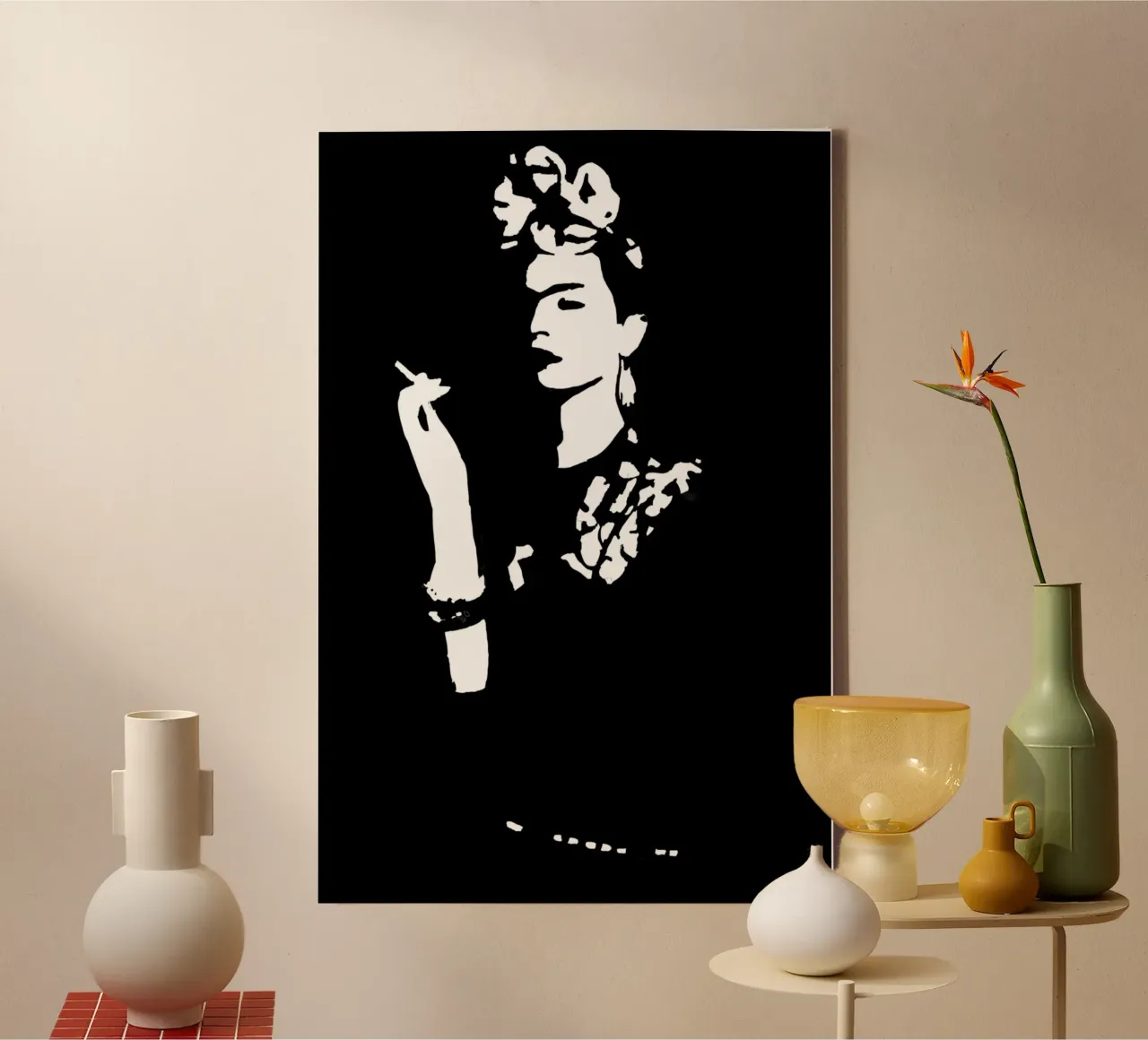 Frida Kahlo tela con Cornice a cassetta da typostudio