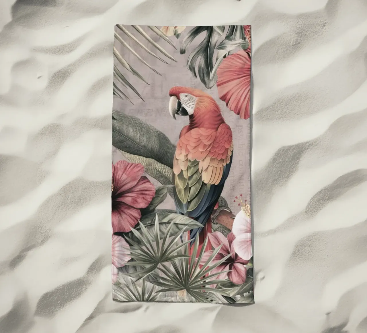 Paradiso dei pappagalli tropicali d'altri tempi telo mare da Andrea Haase Vintage World