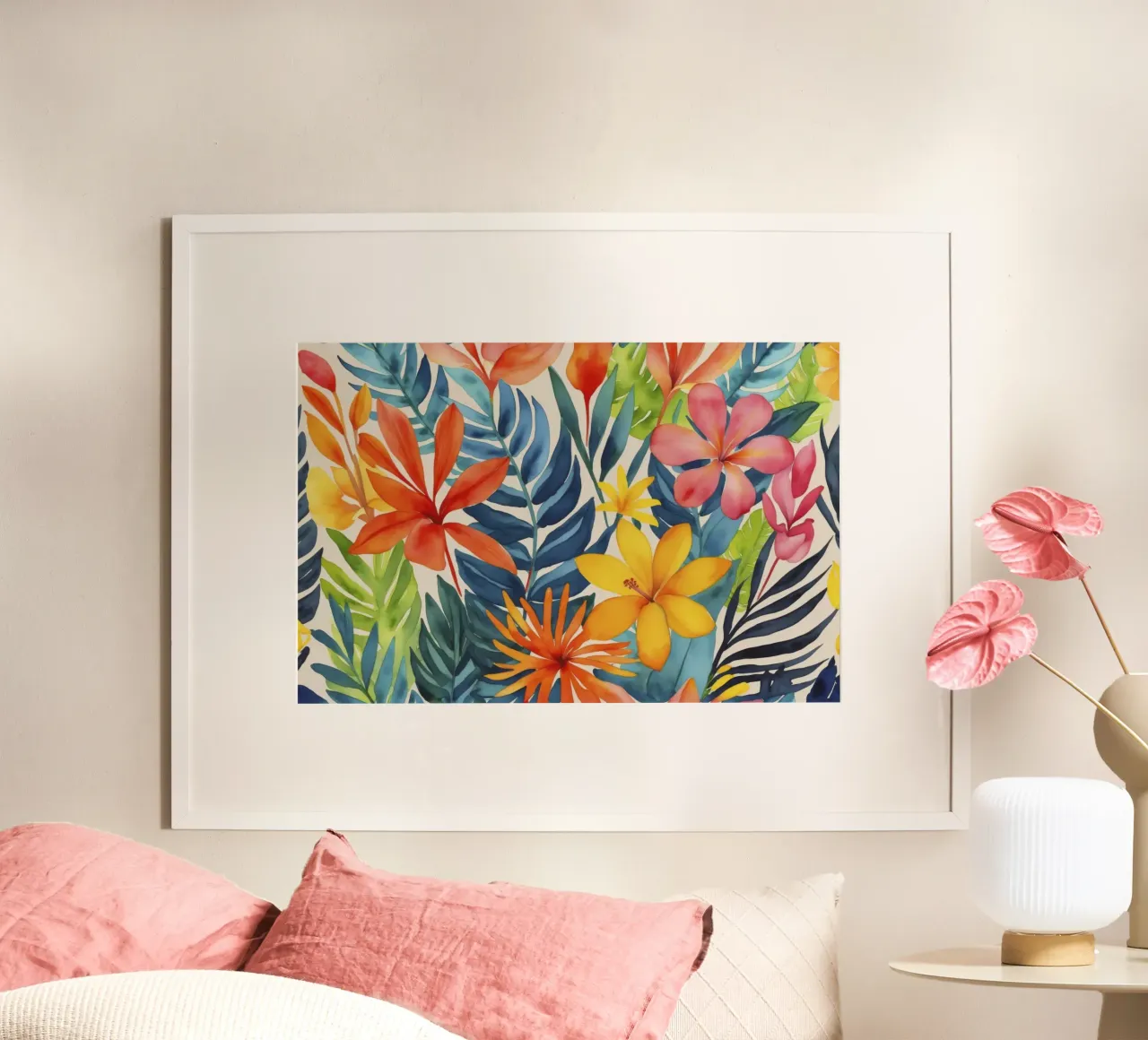 Energia tropicale astratta Wild Bloom poster con telaio in legno da Andrea Haase Modern Home