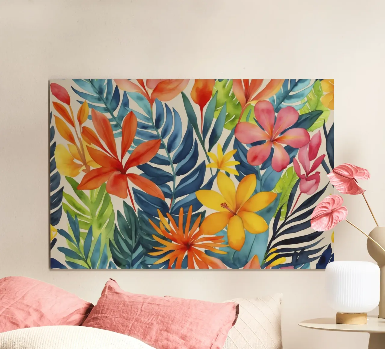 Energia tropicale astratta Wild Bloom poster con telaio in legno da Andrea Haase Modern Home