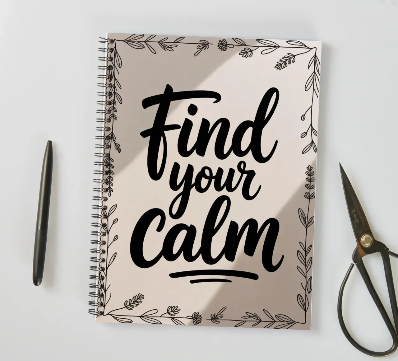 Trova la tua calma - Poster con citazioni sulla mindfulness scritto a mano diario ad anelli da logic