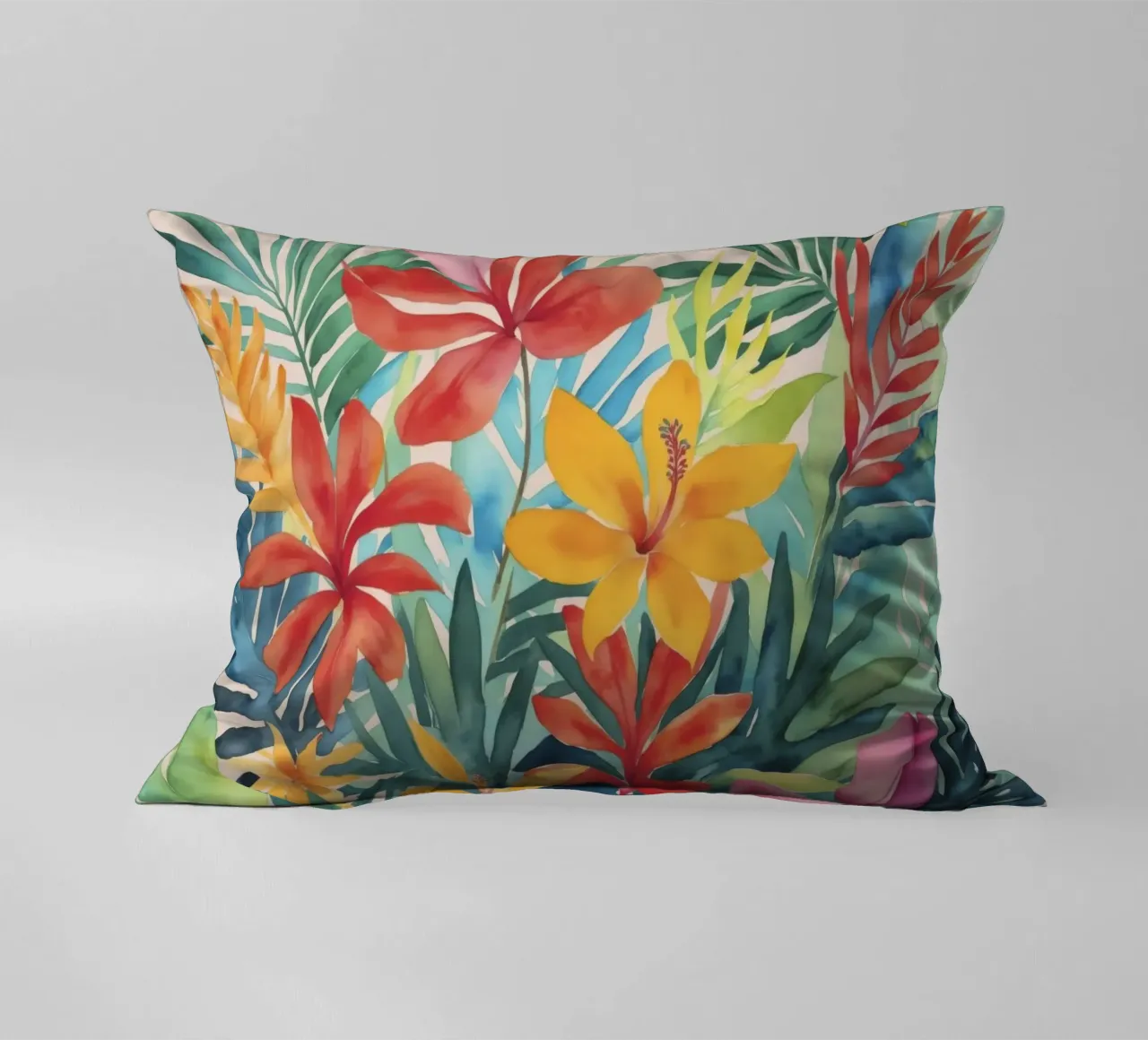 Fogliame floreale per la fuga tropicale moderna cuscino da Andrea Haase Modern Home