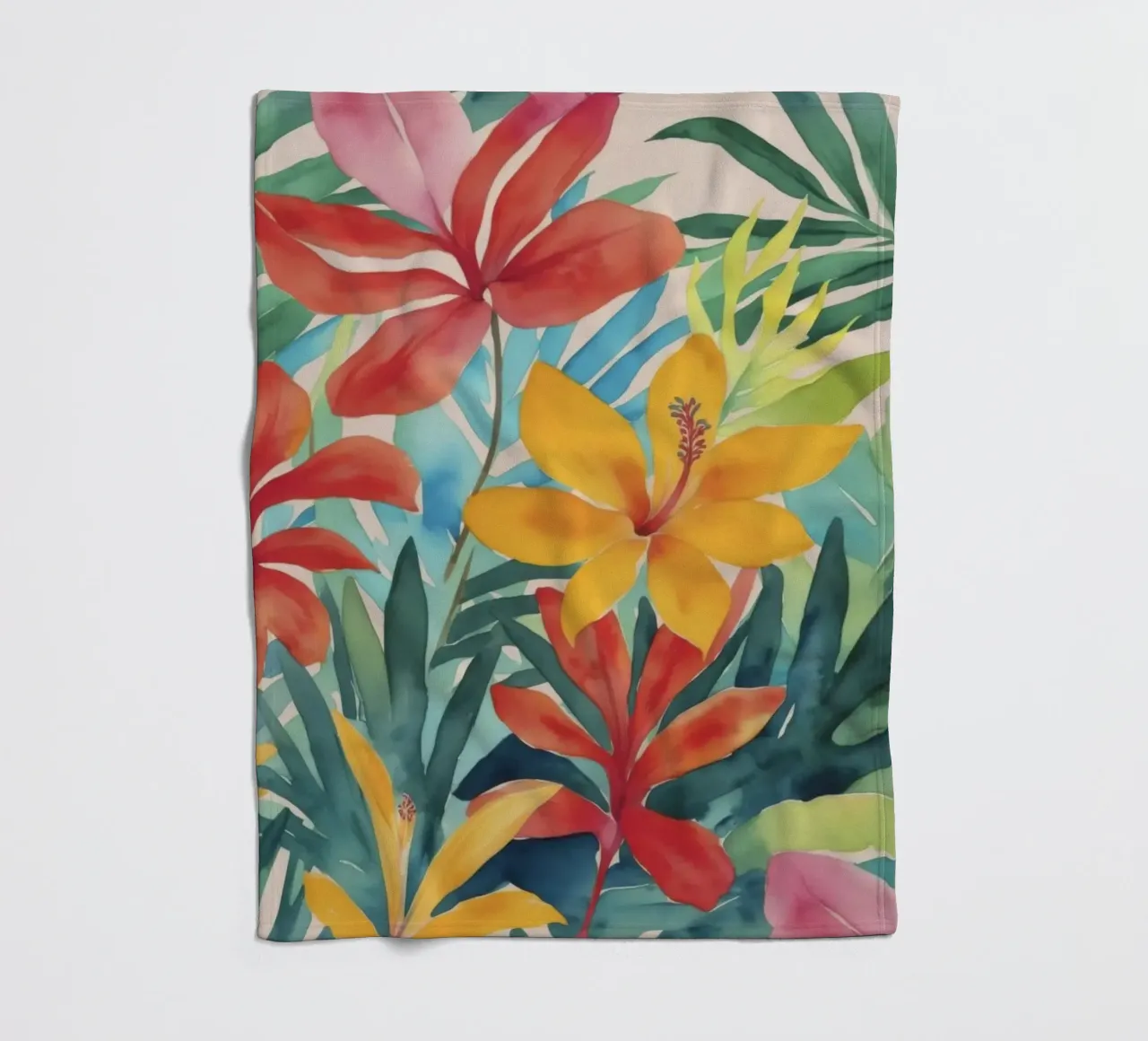 Fogliame floreale per la fuga tropicale moderna coperta in pile da Andrea Haase Modern Home